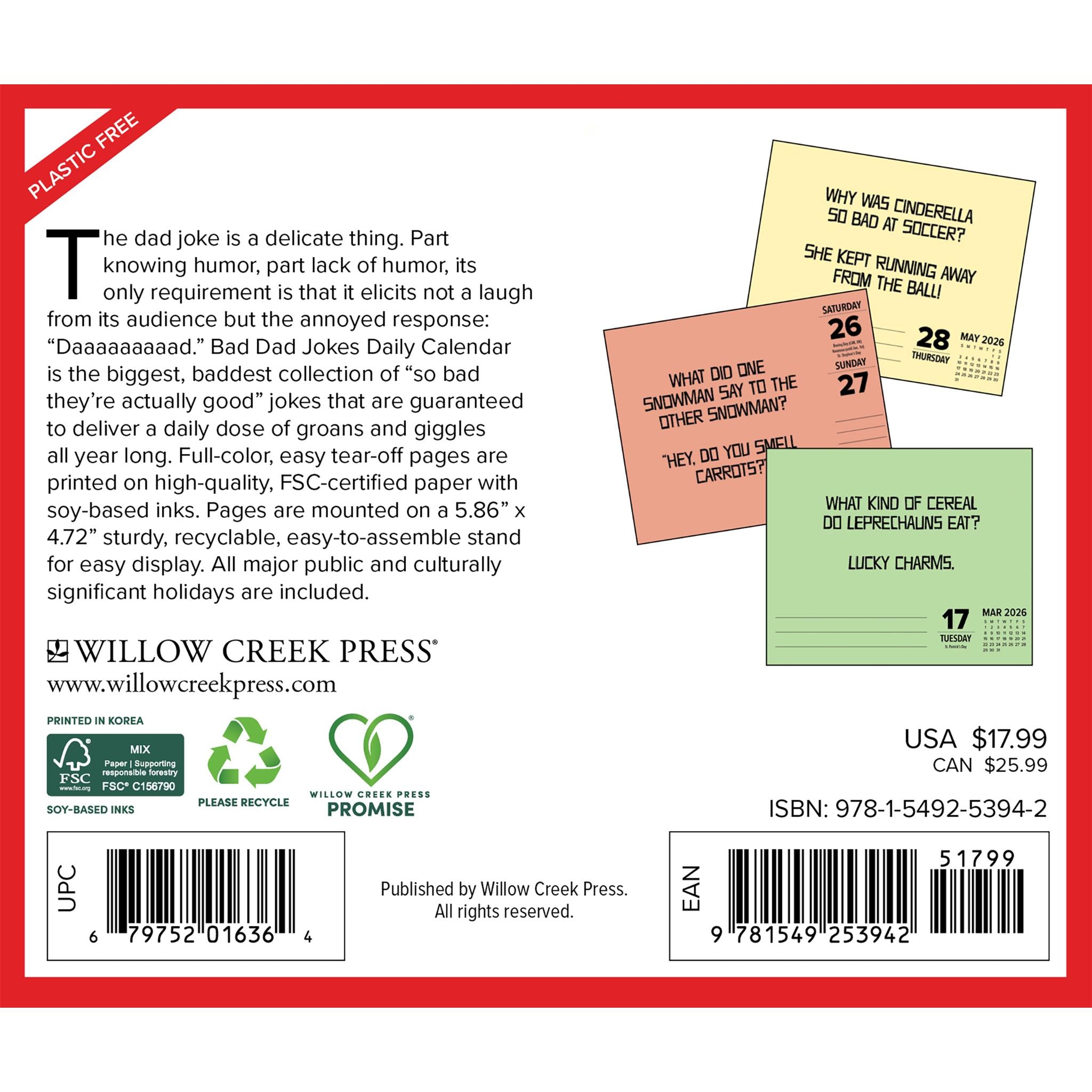 Bad Dad Jokes 2026 Box Calendar