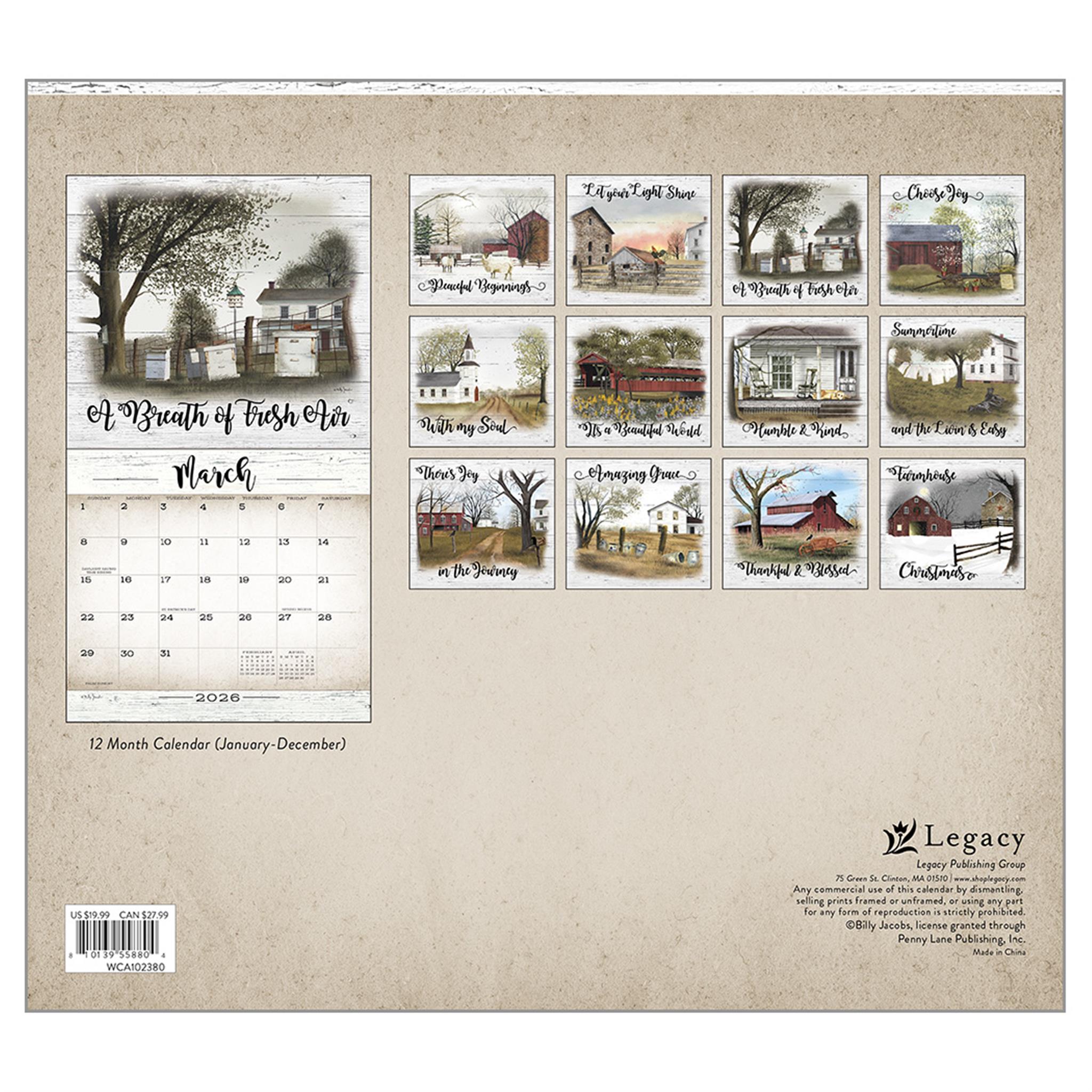 Farmhouse 2026 Deluxe Wall Calendar