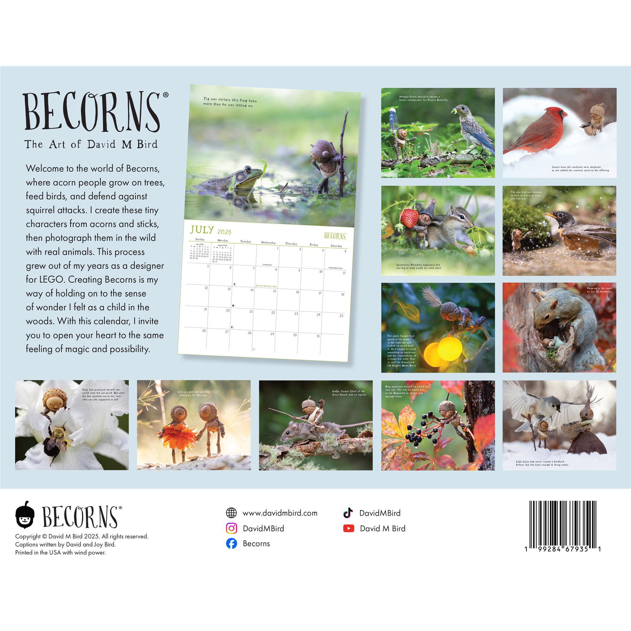 Becorns 2026 Wall Calendar