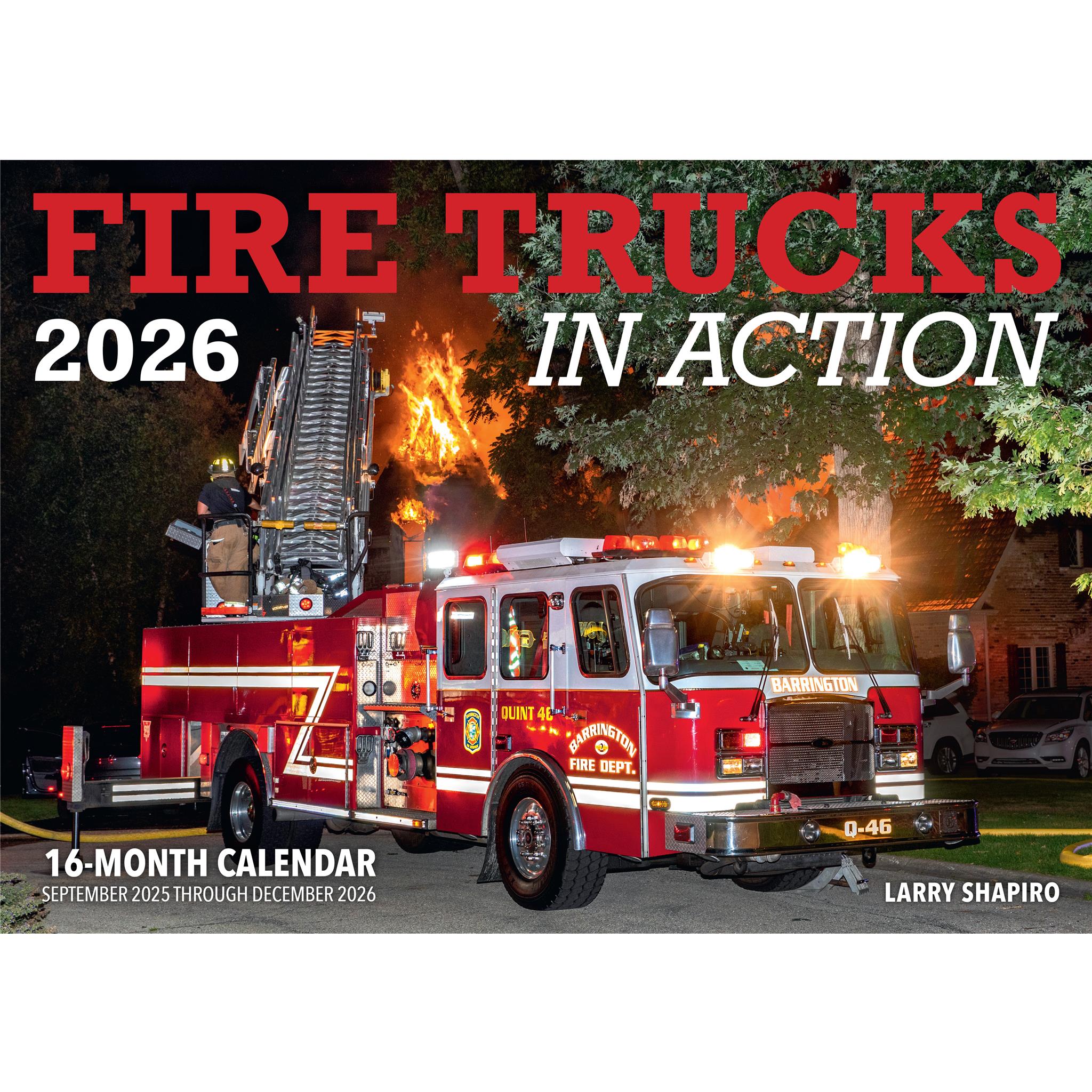 Fire Trucks In Action Oversized Wall 2026 Calendar
