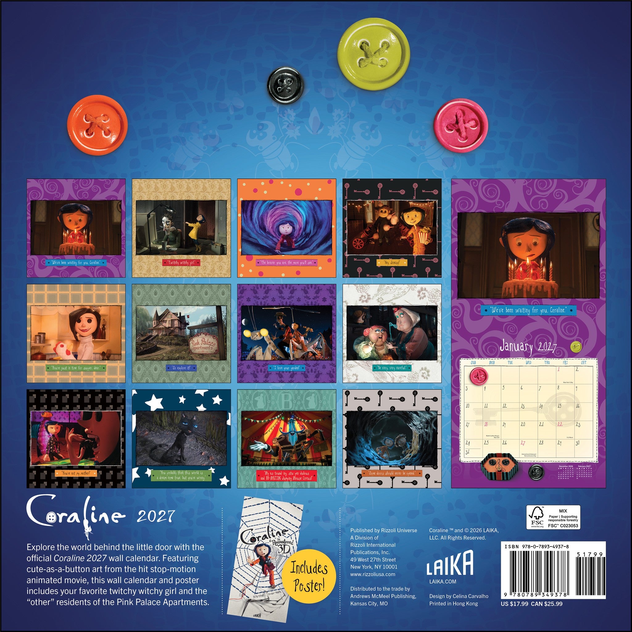 Coraline 2027 Wall Calendar - Online Only
