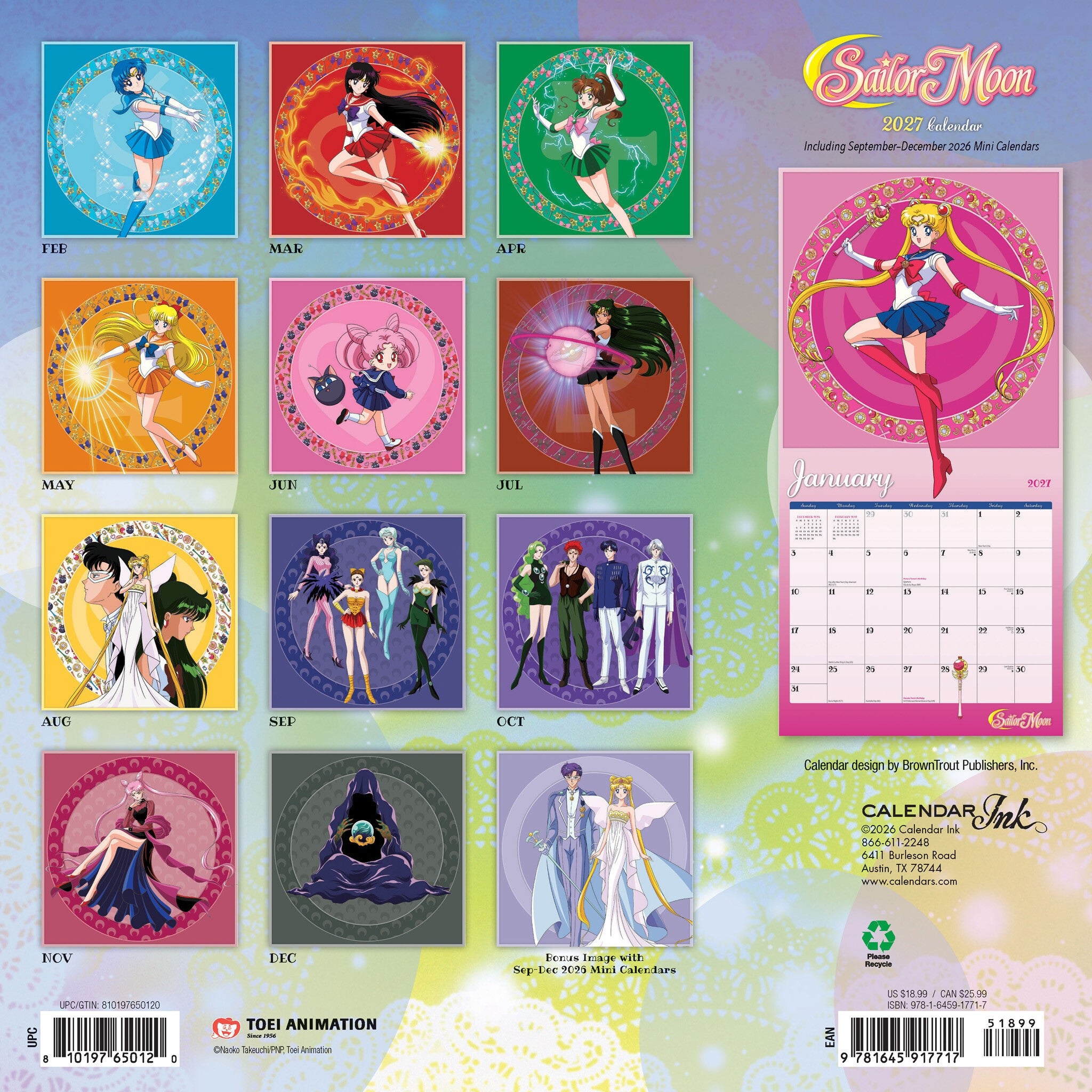 Sailor Moon 2027 Wall Calendar