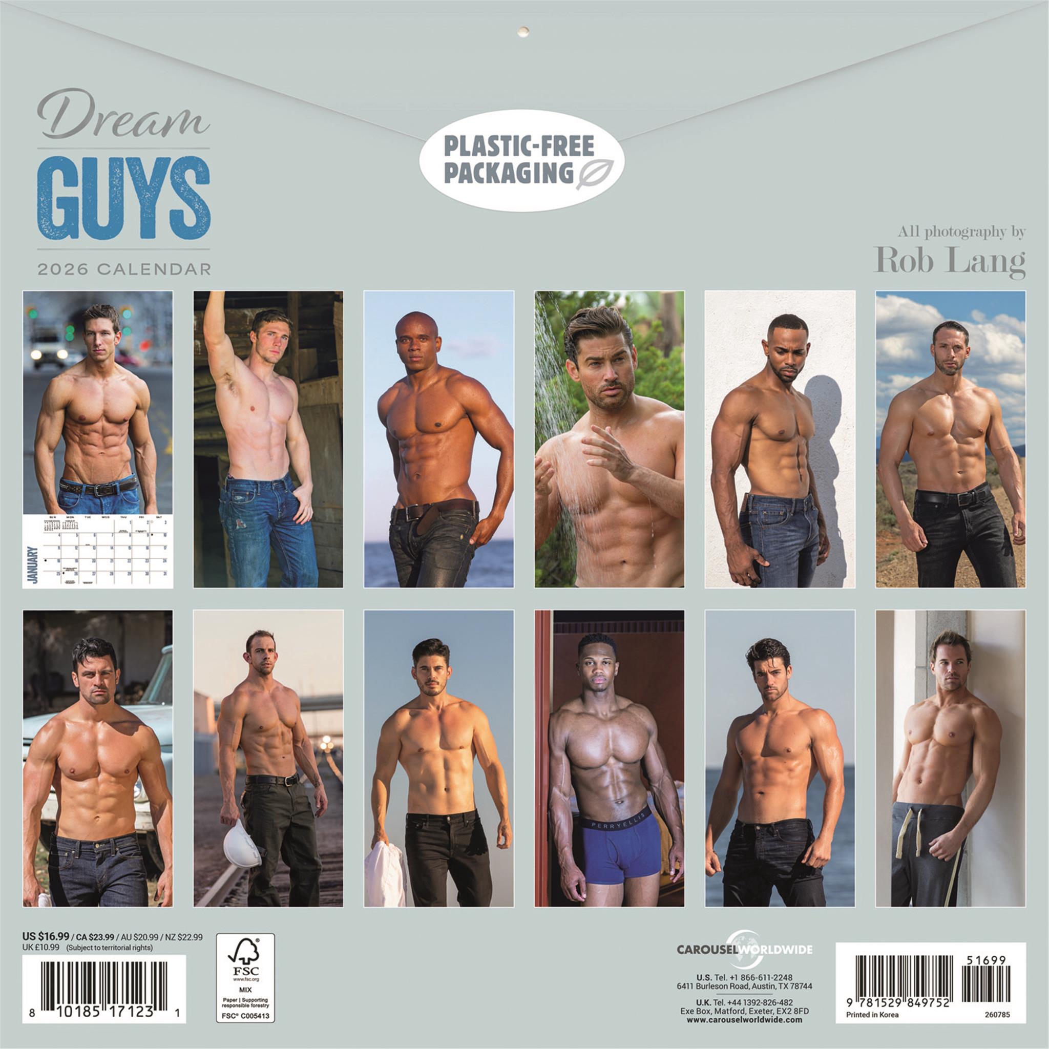 Dream Guys 2026 Wall Calendar