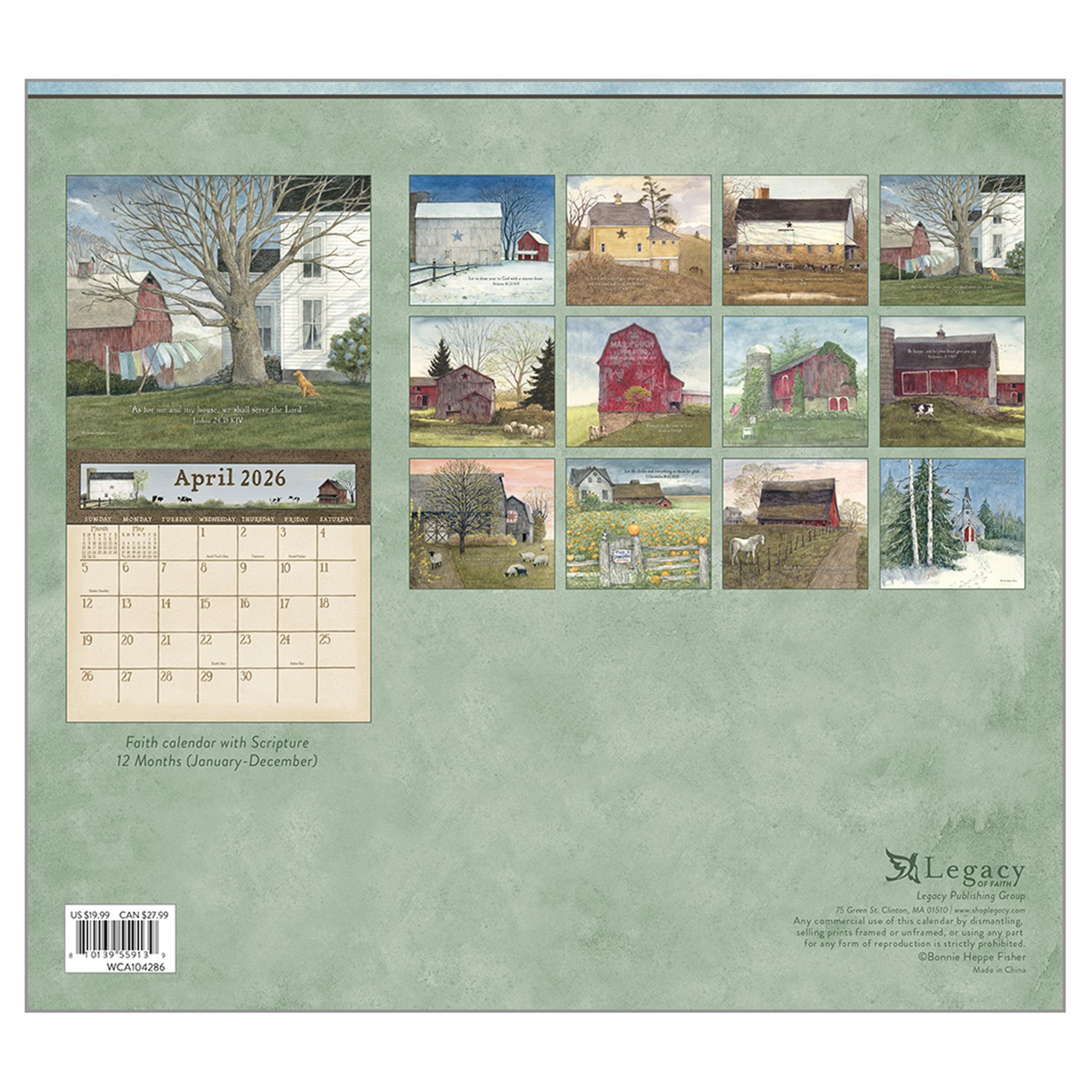 Country Blessings 2026 Deluxe Wall Calendar - Online Only