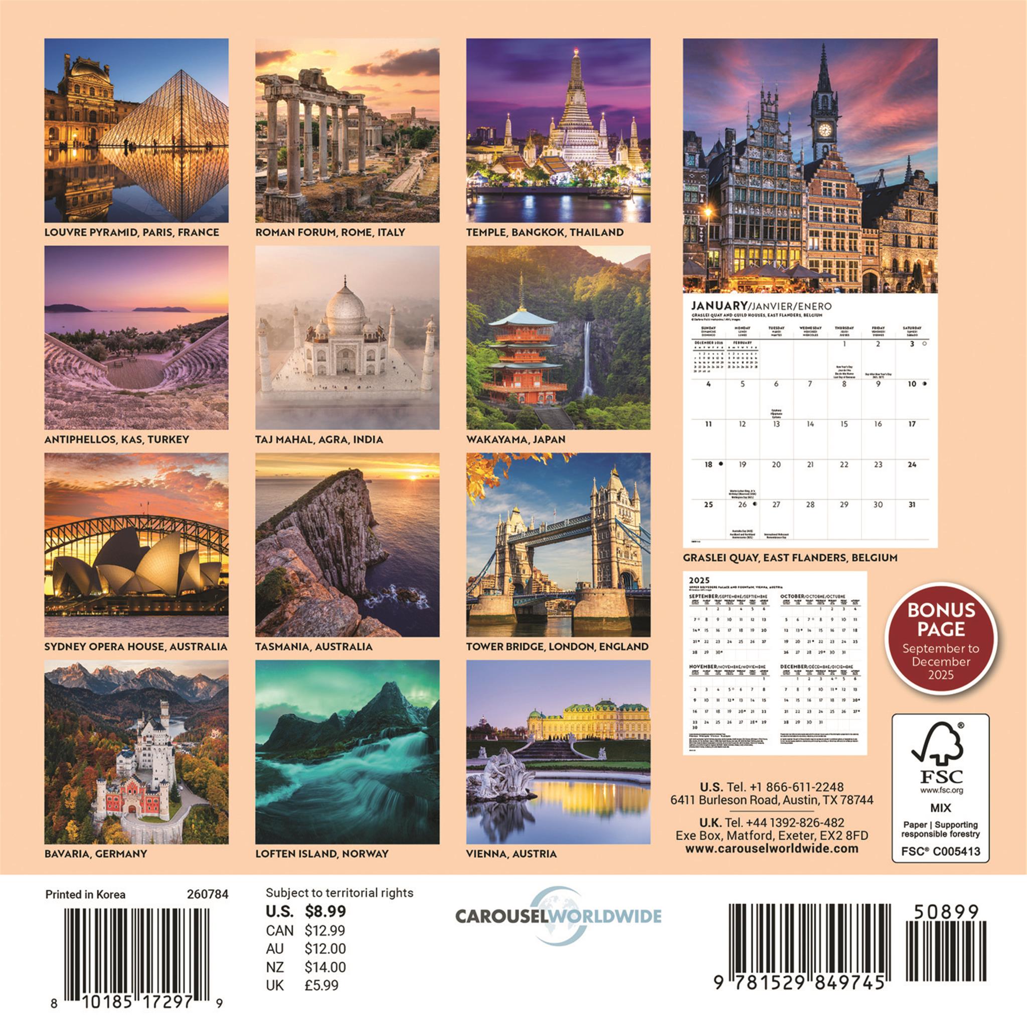 Passport To The World 2026 Mini Calendar