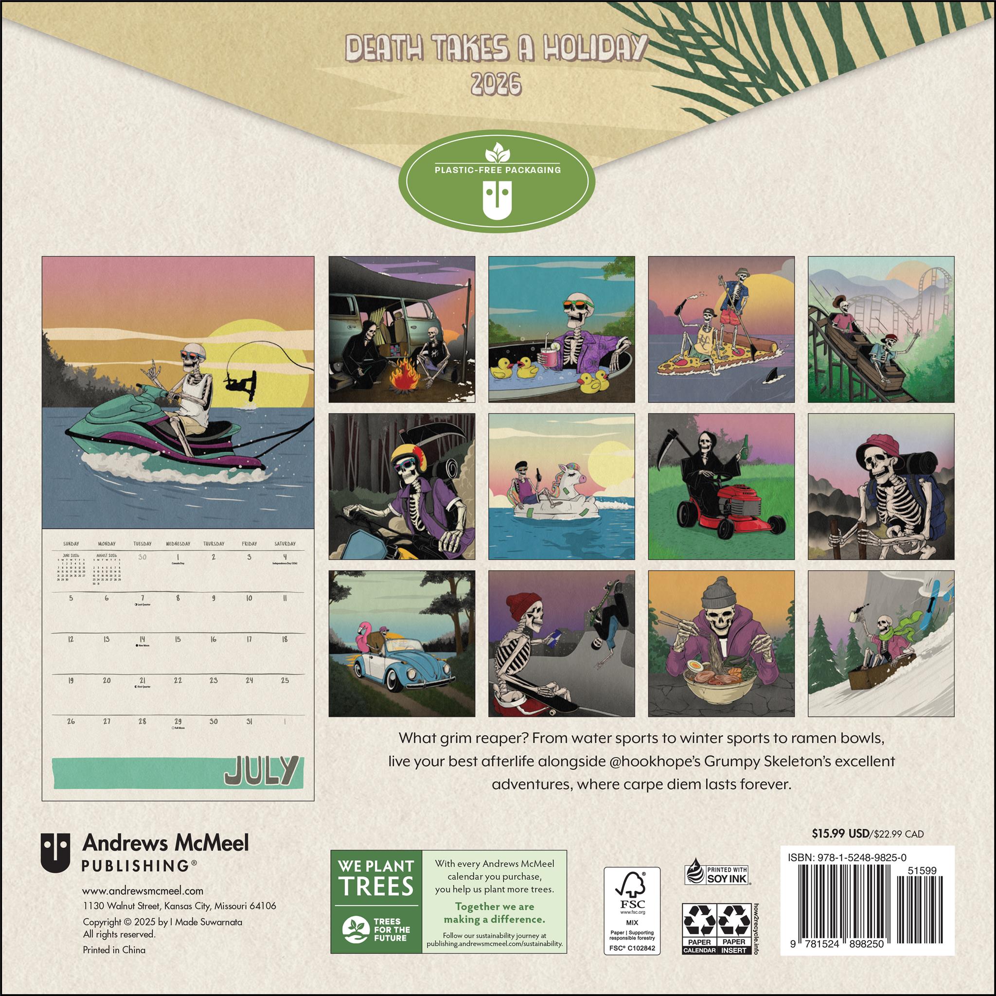 Death Takes A Holiday 2026 Wall Calendar