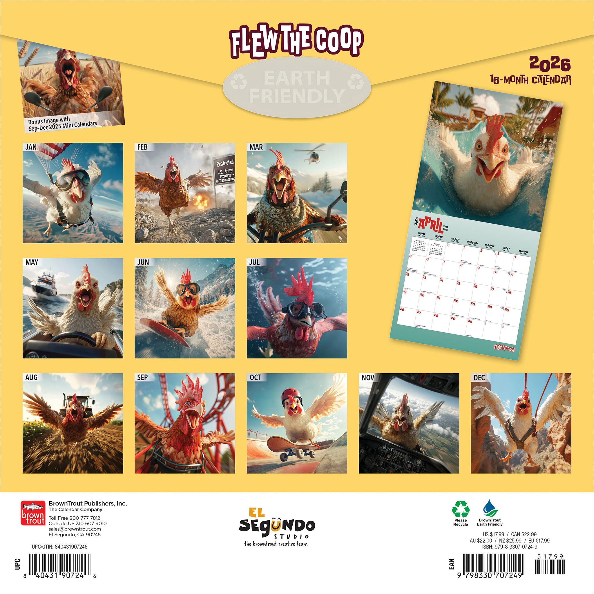 Flew The Coop 2026 Wall Calendar