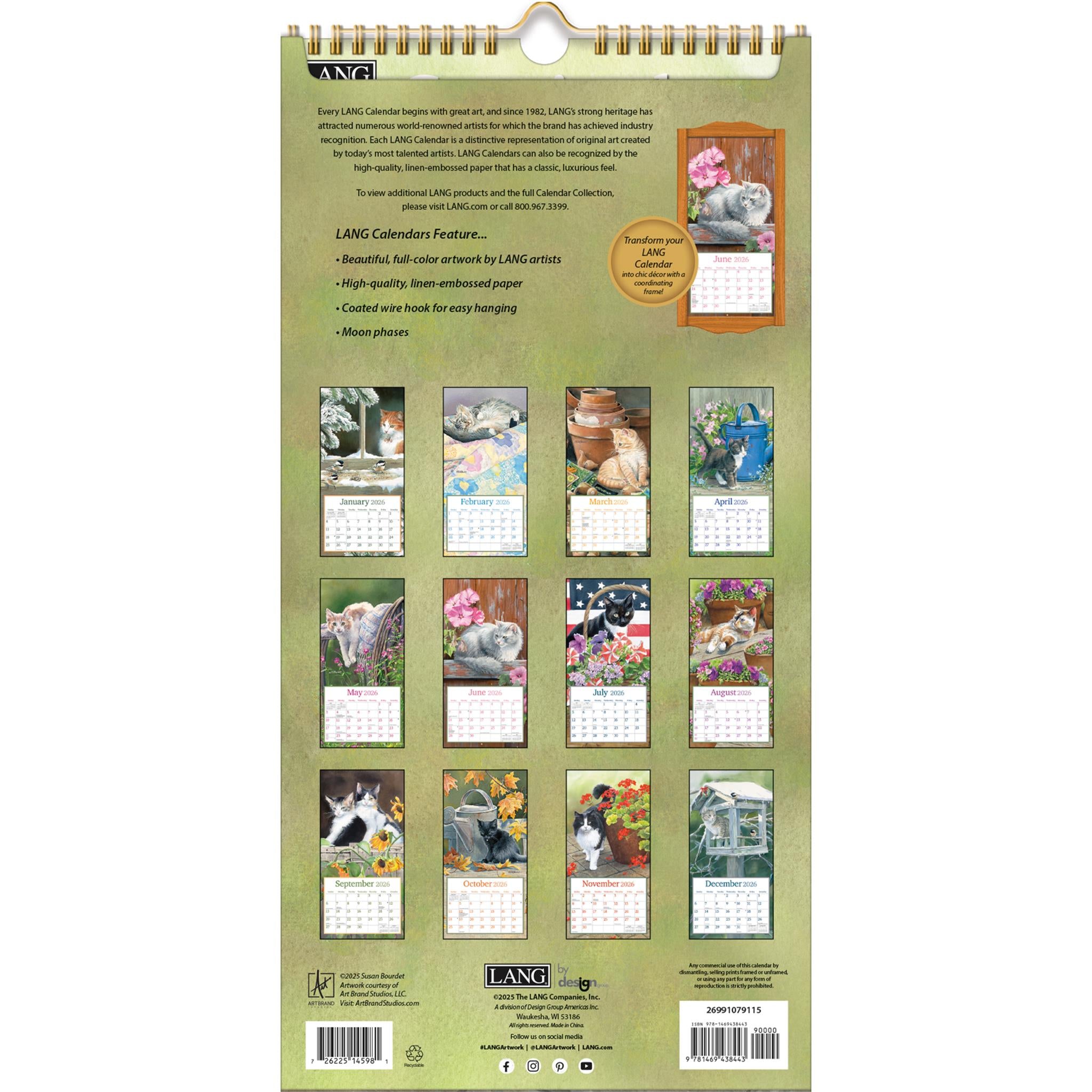 Cats In The Country 2026 Slim Calendar - Online Only
