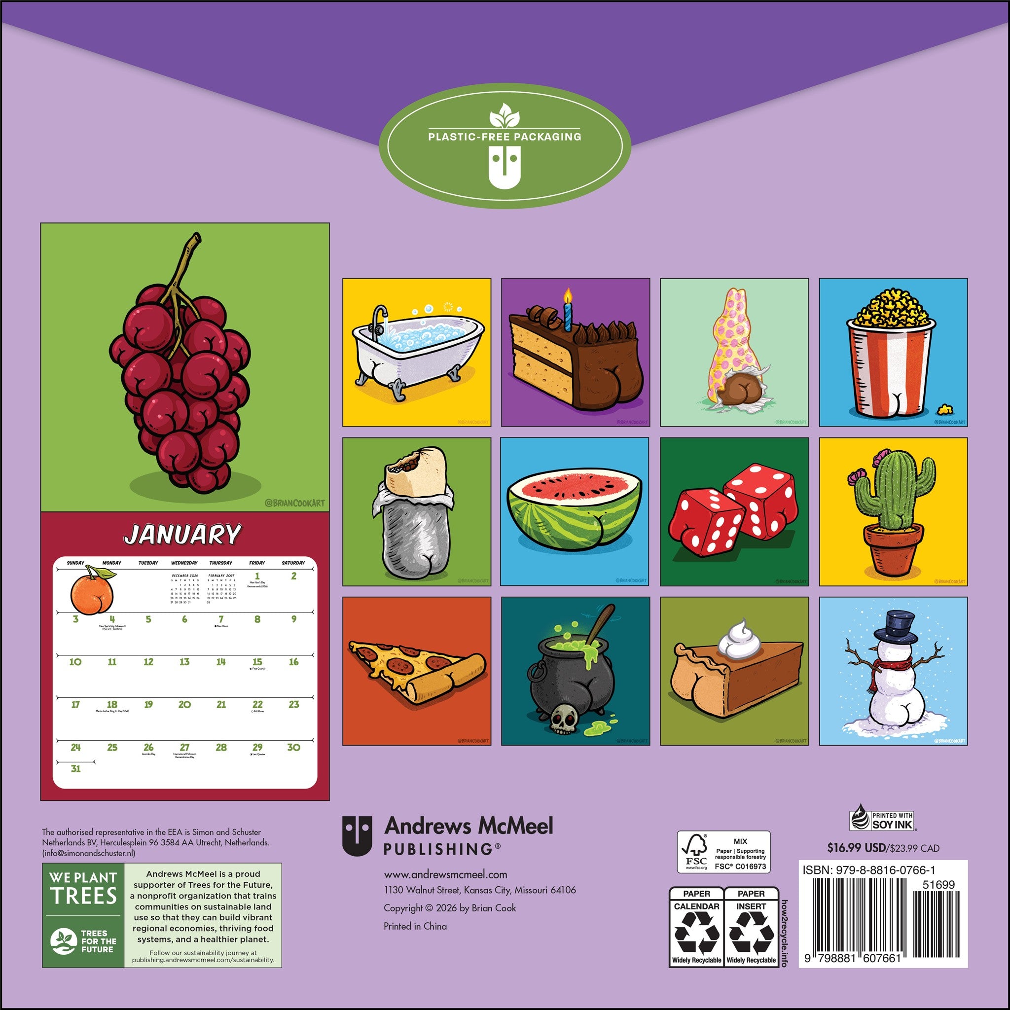 Butts on Things 2027 Wall Calendar