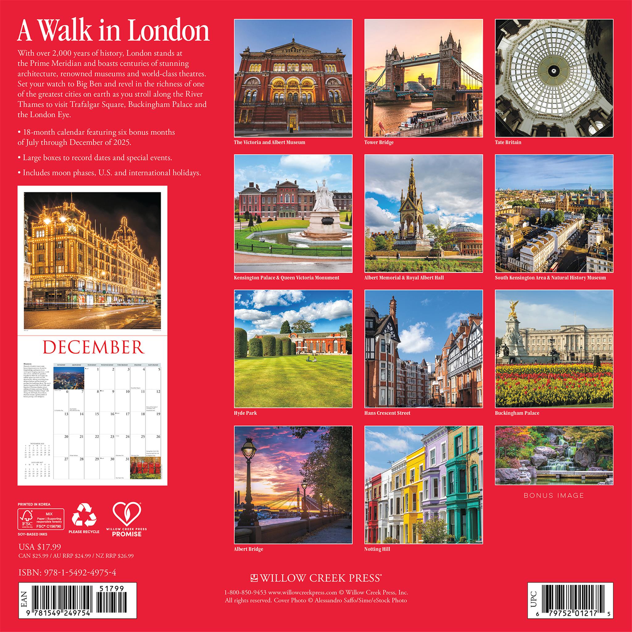 Walk In London 2026 Wall Calendar - Online Only
