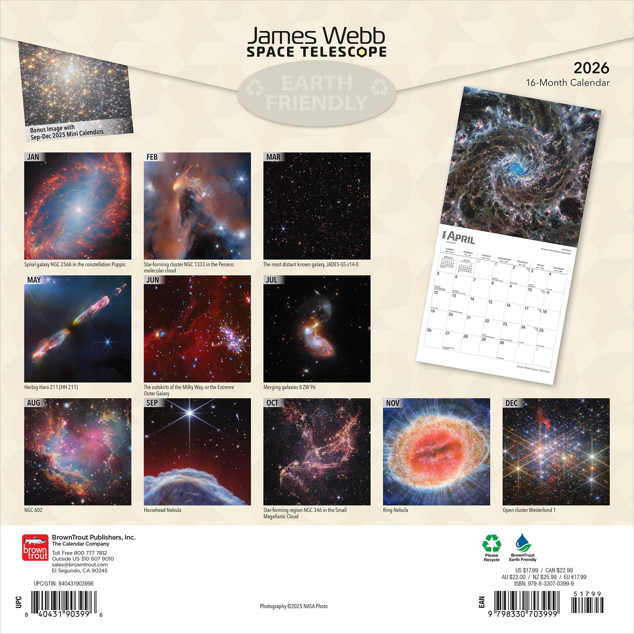 James Webb Space Telescope 2026 Wall Calendar - Online Only