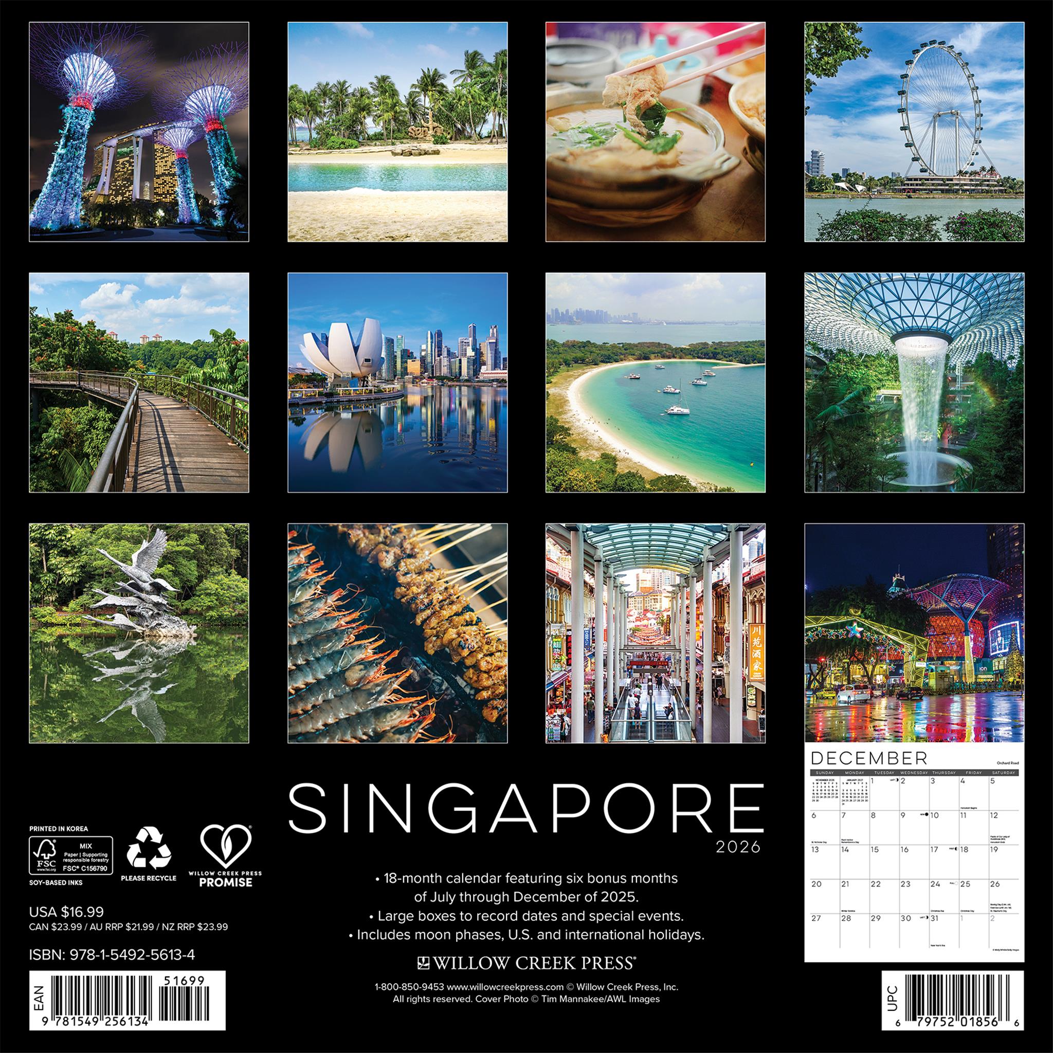 Singapore 2026 Wall Calendar - Online Only