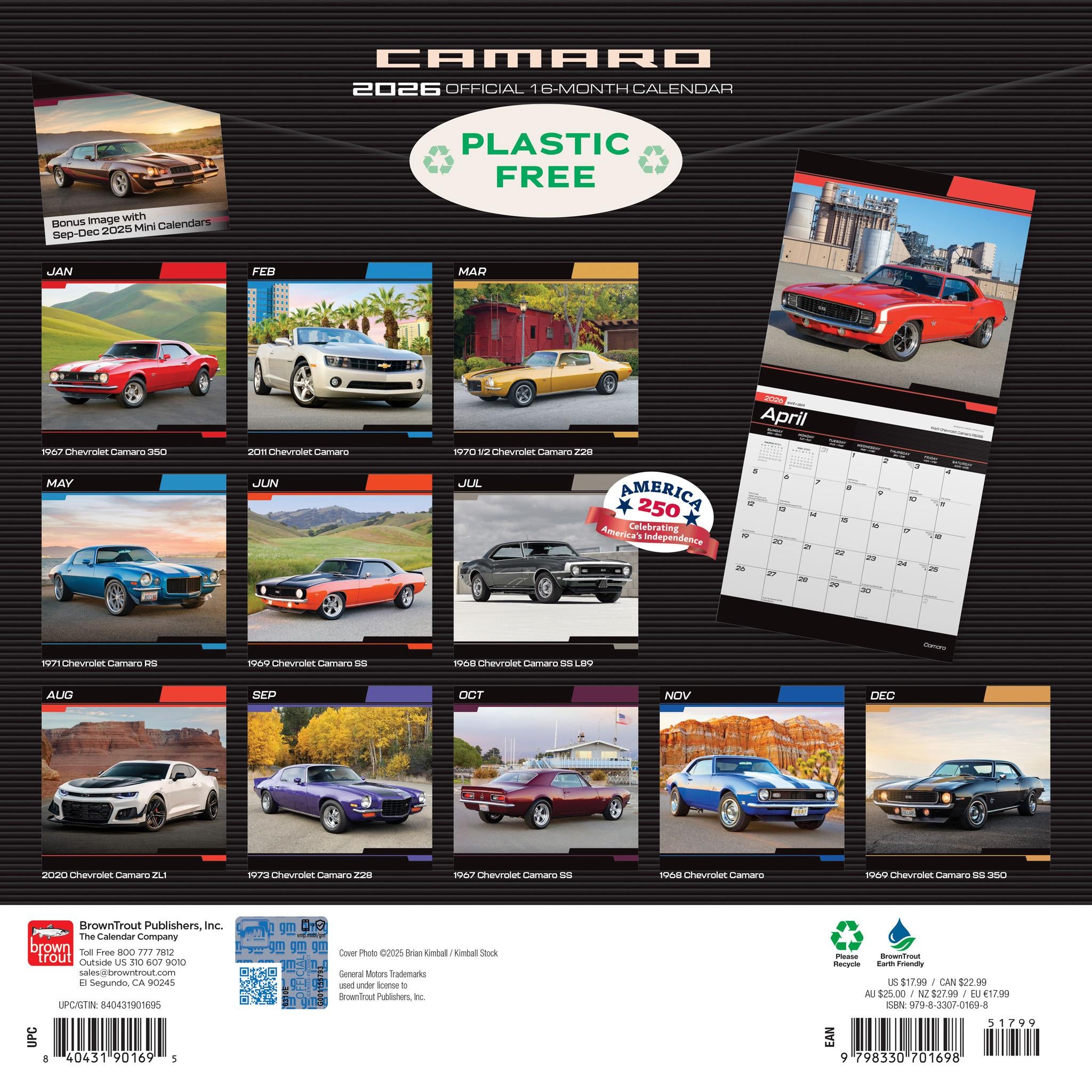 Camaro 2026 Wall Calendar