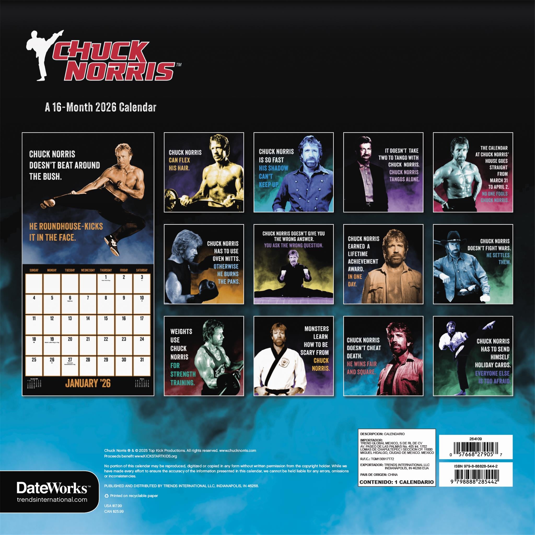 Chuck Norris 2026 Wall Calendar