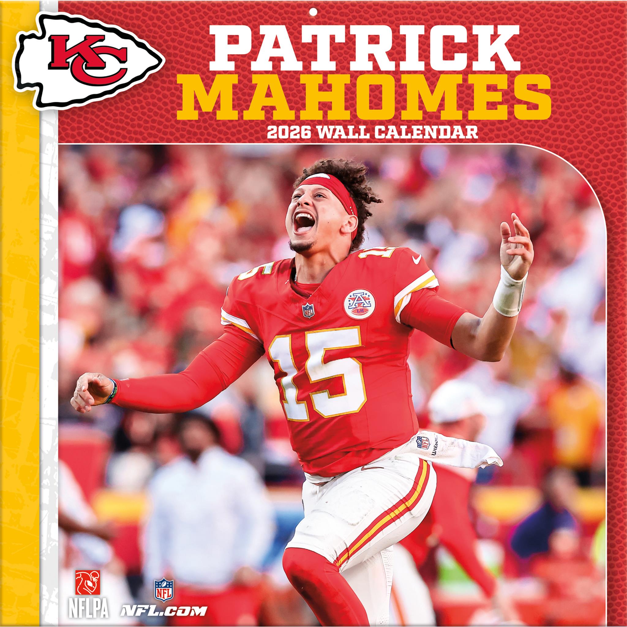 NFL Patrick Mahomes Kansas City Chiefs 2026 Wall Calendar