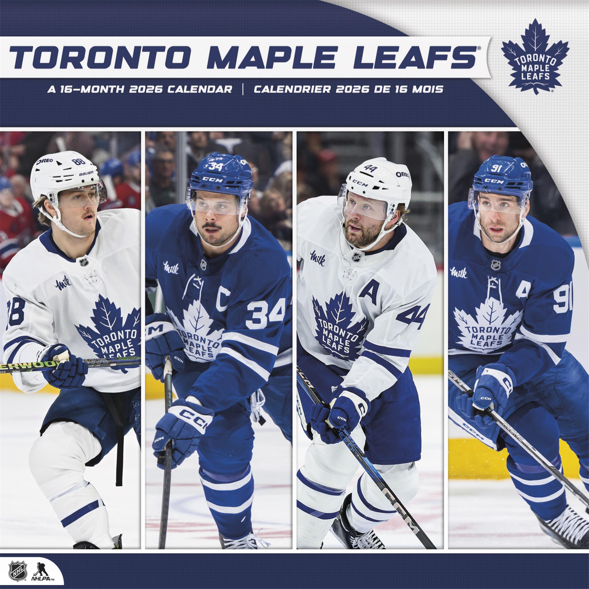 NHL Toronto Maple Leafs Bilingual 2026 Wall Calendar