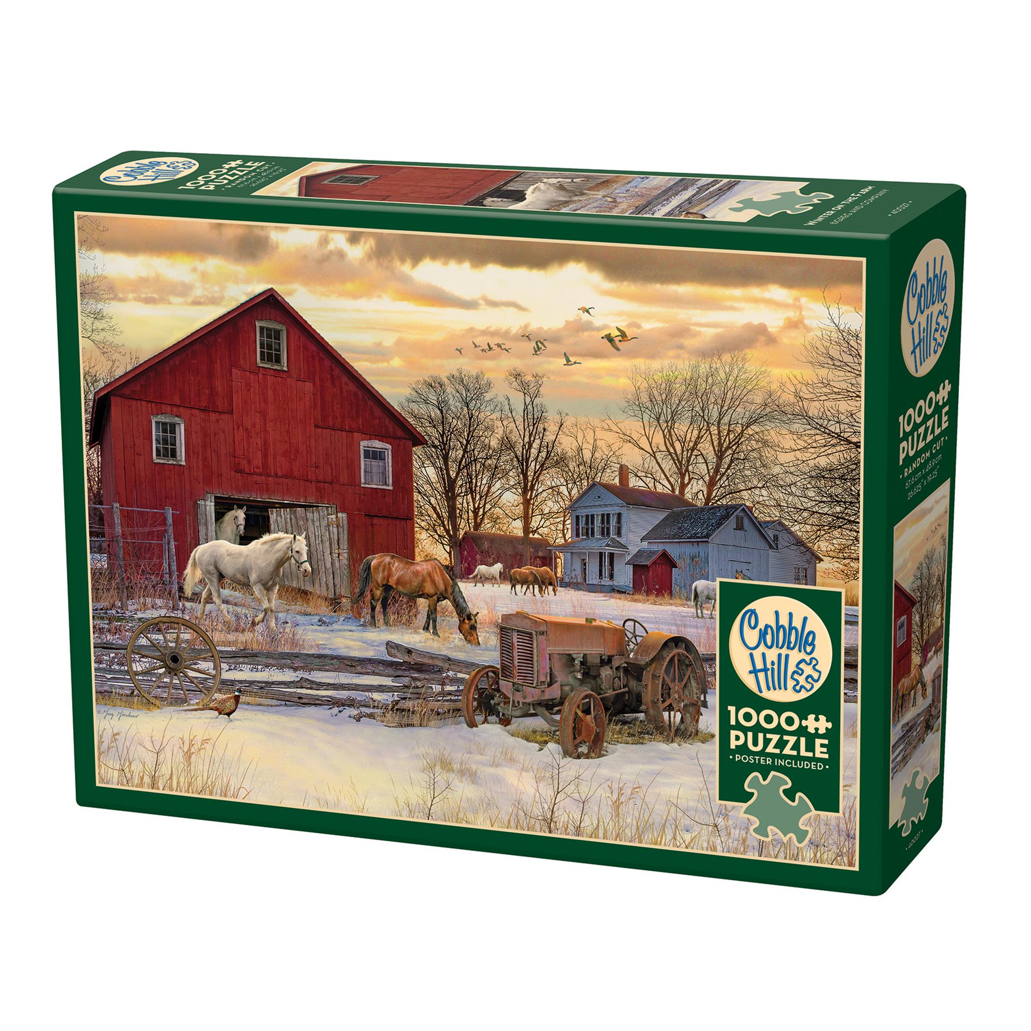 Winter on the Farm 1000 Piece Puzzle Cobble Hill - Calendar Club Canada