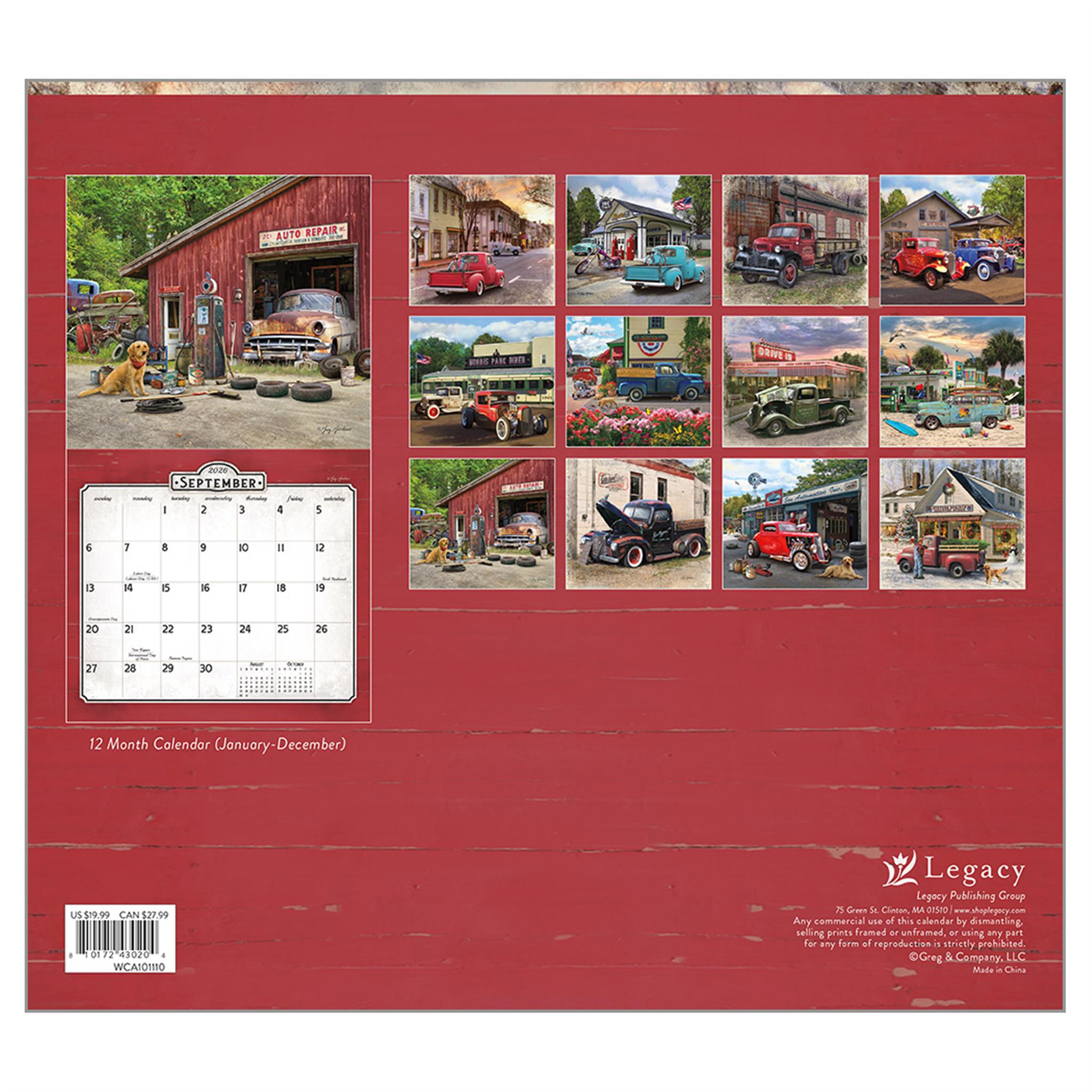 Nostalgic Main Street 2026 Deluxe Wall Calendar - Online Only