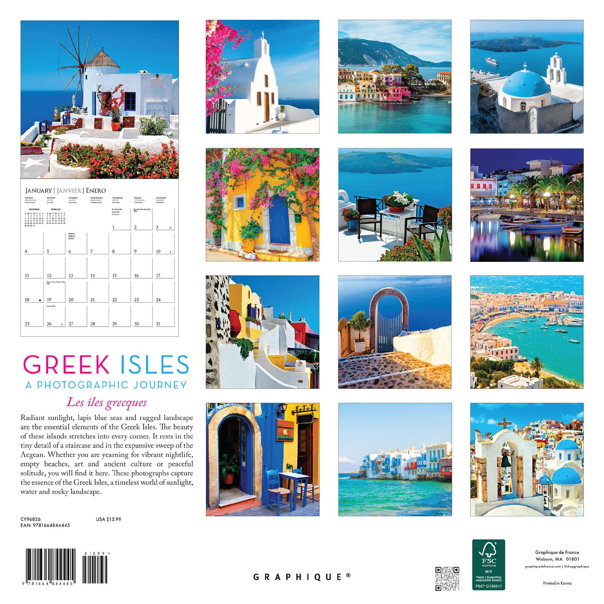 Greek Isles 2026 Wall Calendar - Online Only