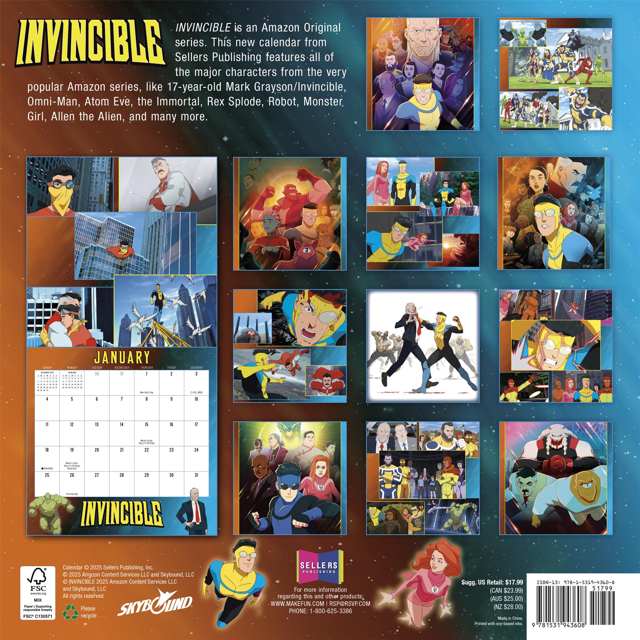 Invincible 2026 Wall Calendar - Online Only