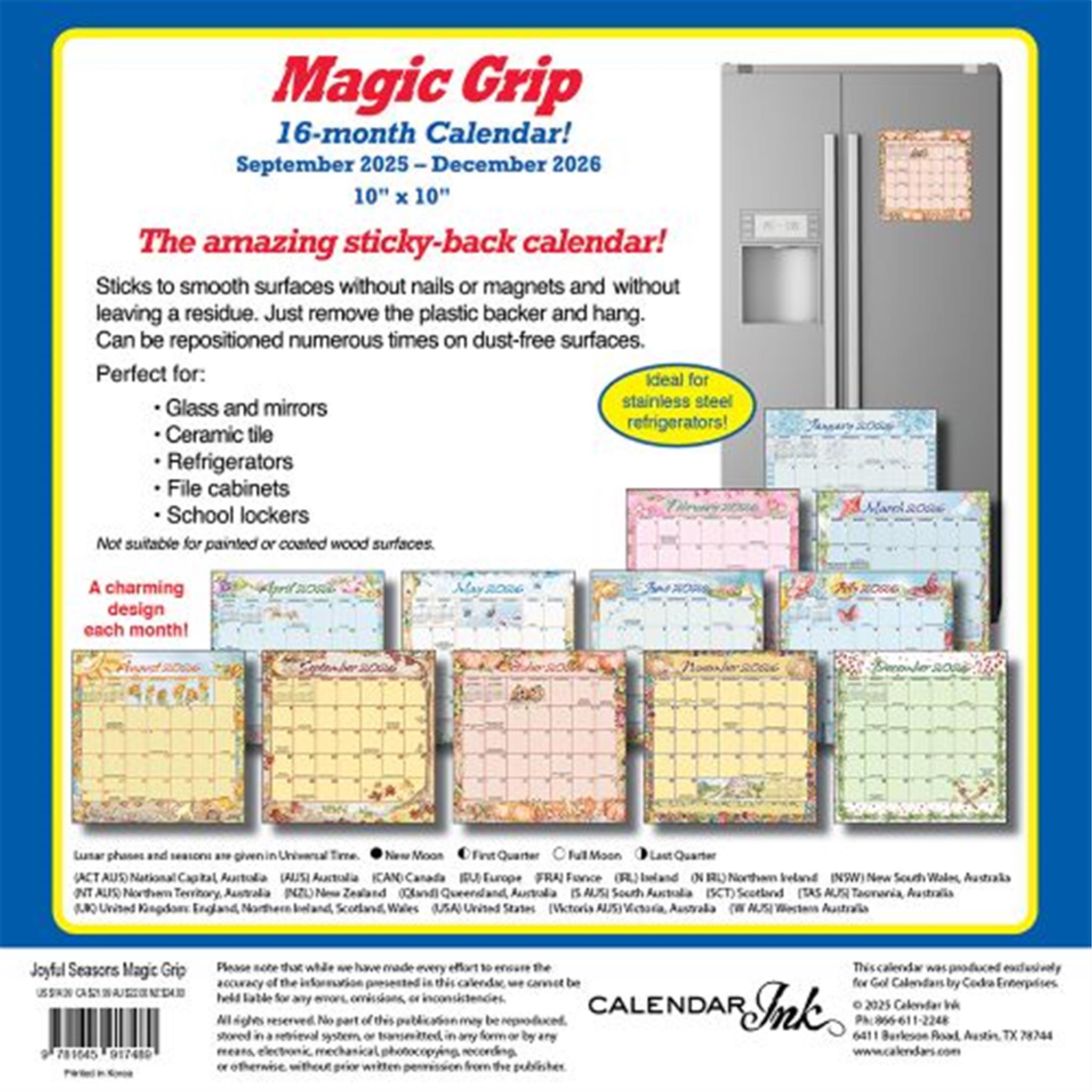 Joyful Seasons Magic Grip 2025-2026 Exclusive Mini Calendar