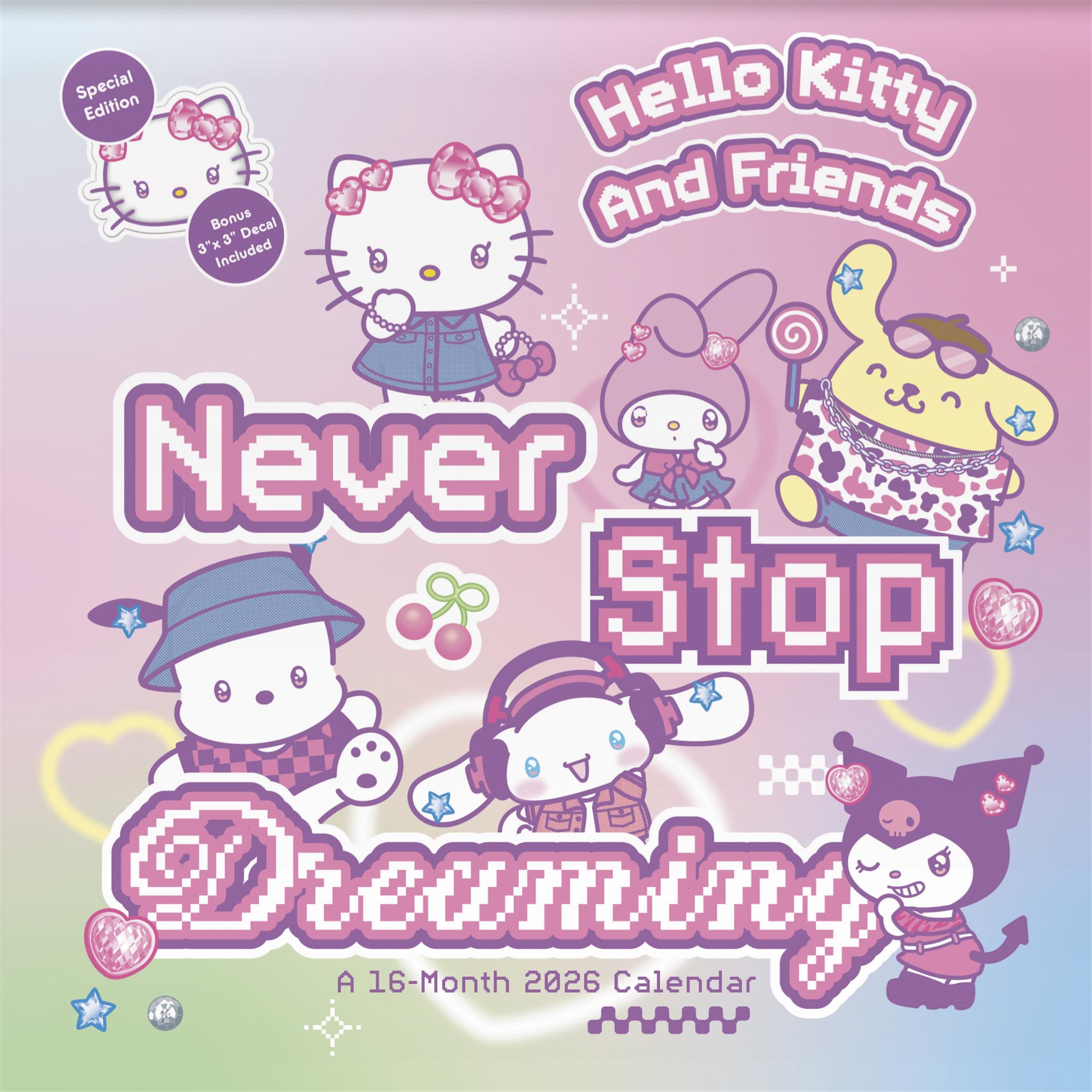 Hello Kitty And Friends Exclusive with Decal 2026 Deluxe Wall Calendar