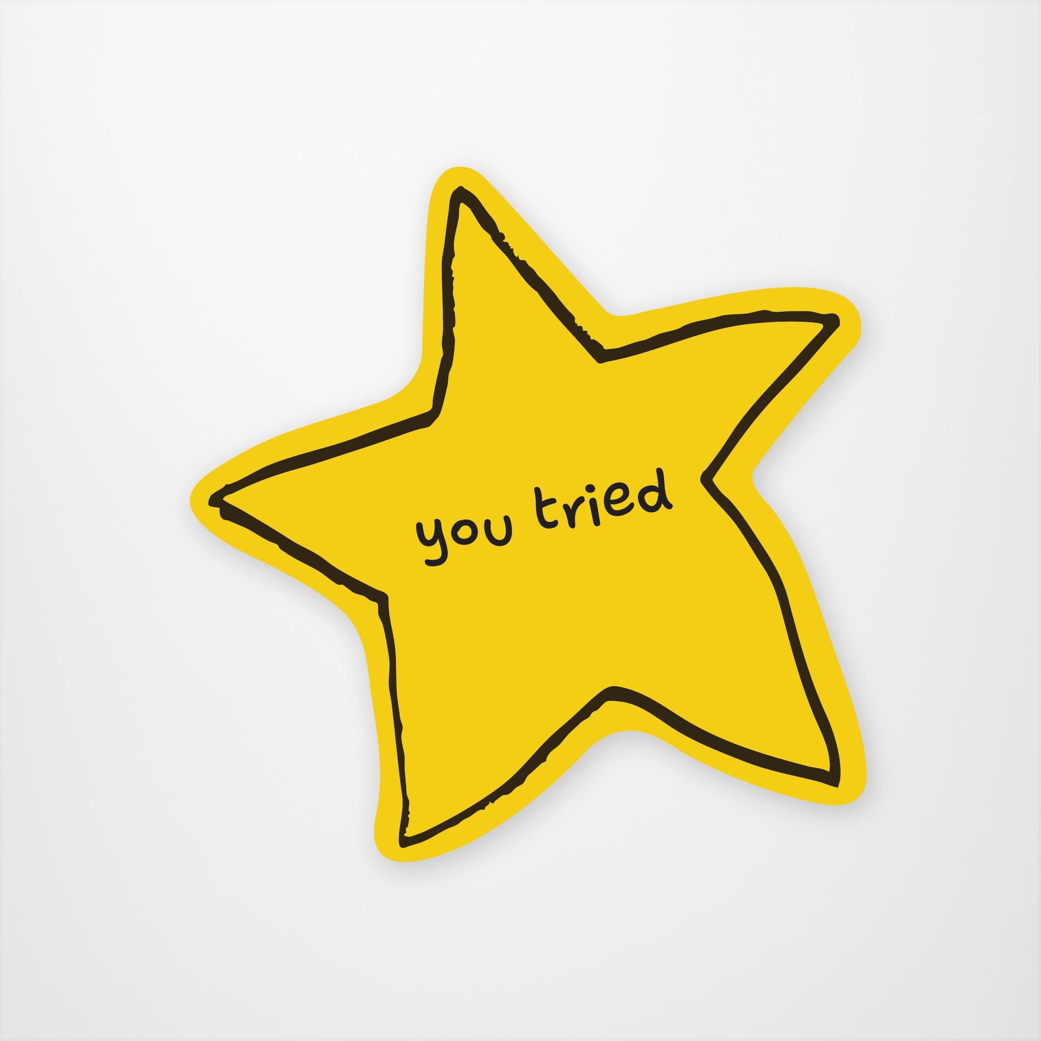 You Tried Comic Sans Gold Star Vinyl Sticker