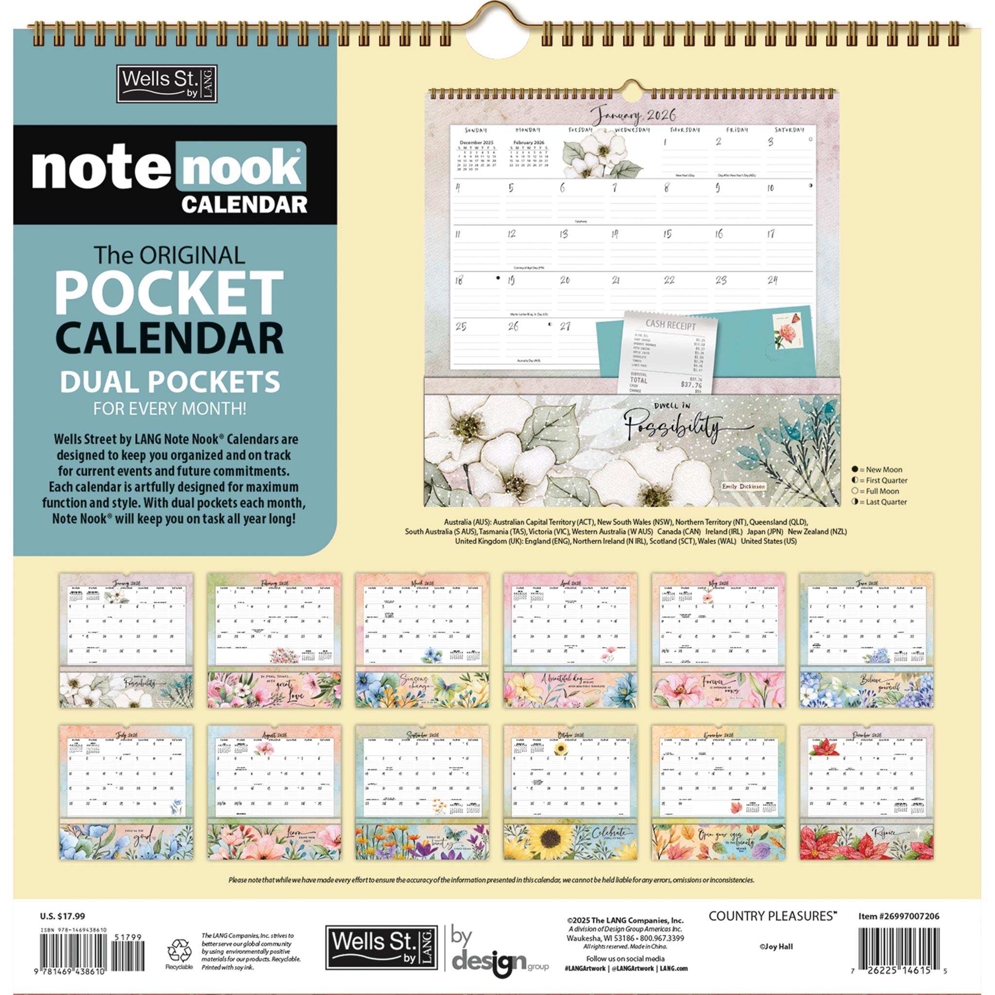 Country Pleasures 2026 Note Nook Wall Calendar - Online Only