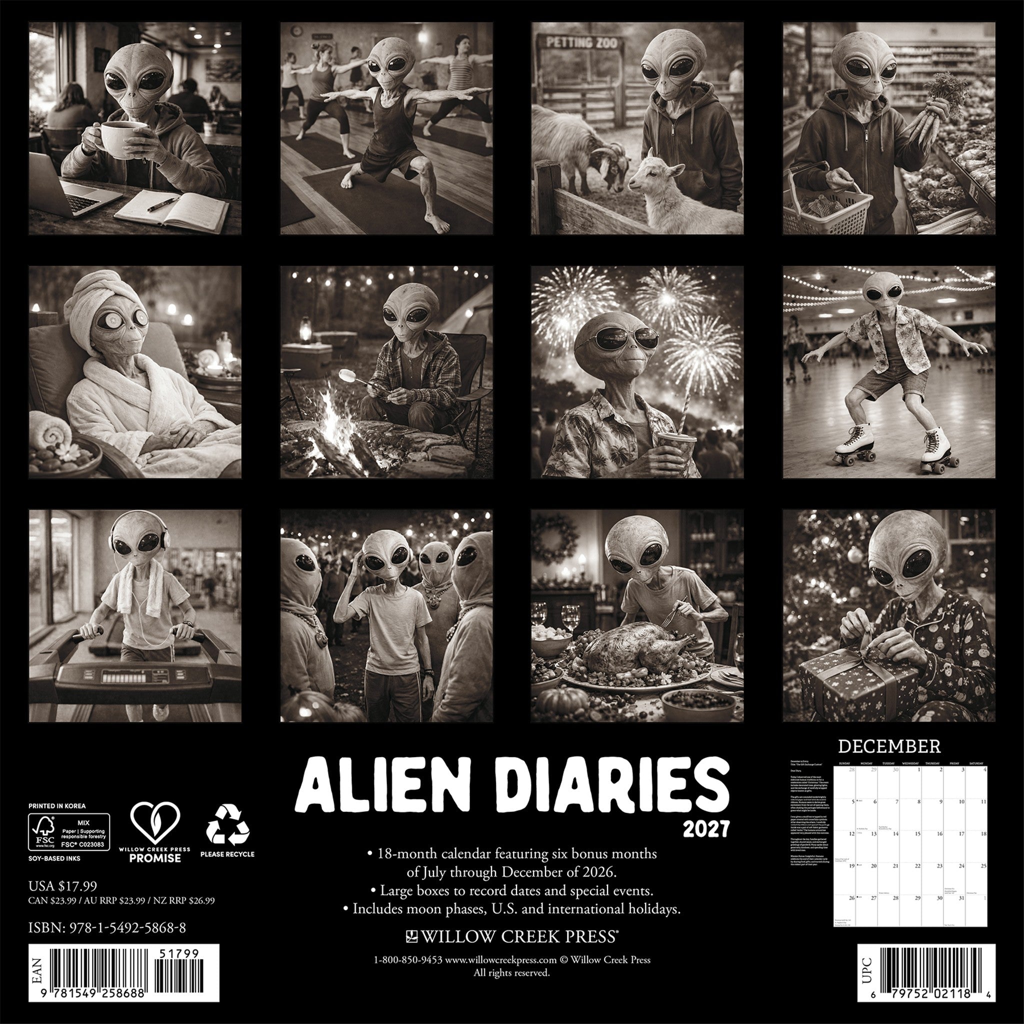 Alien Diaries 2027 Wall Calendar - Online Only