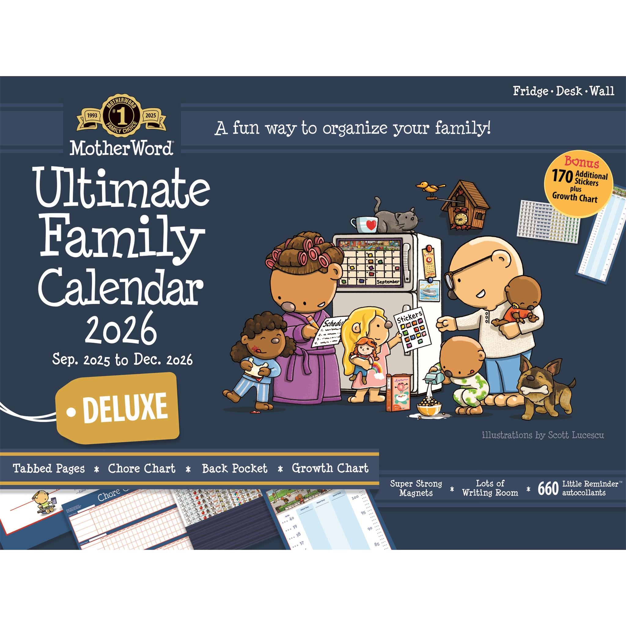 Motherword Deluxe English 2025-2026 Wall Calendar