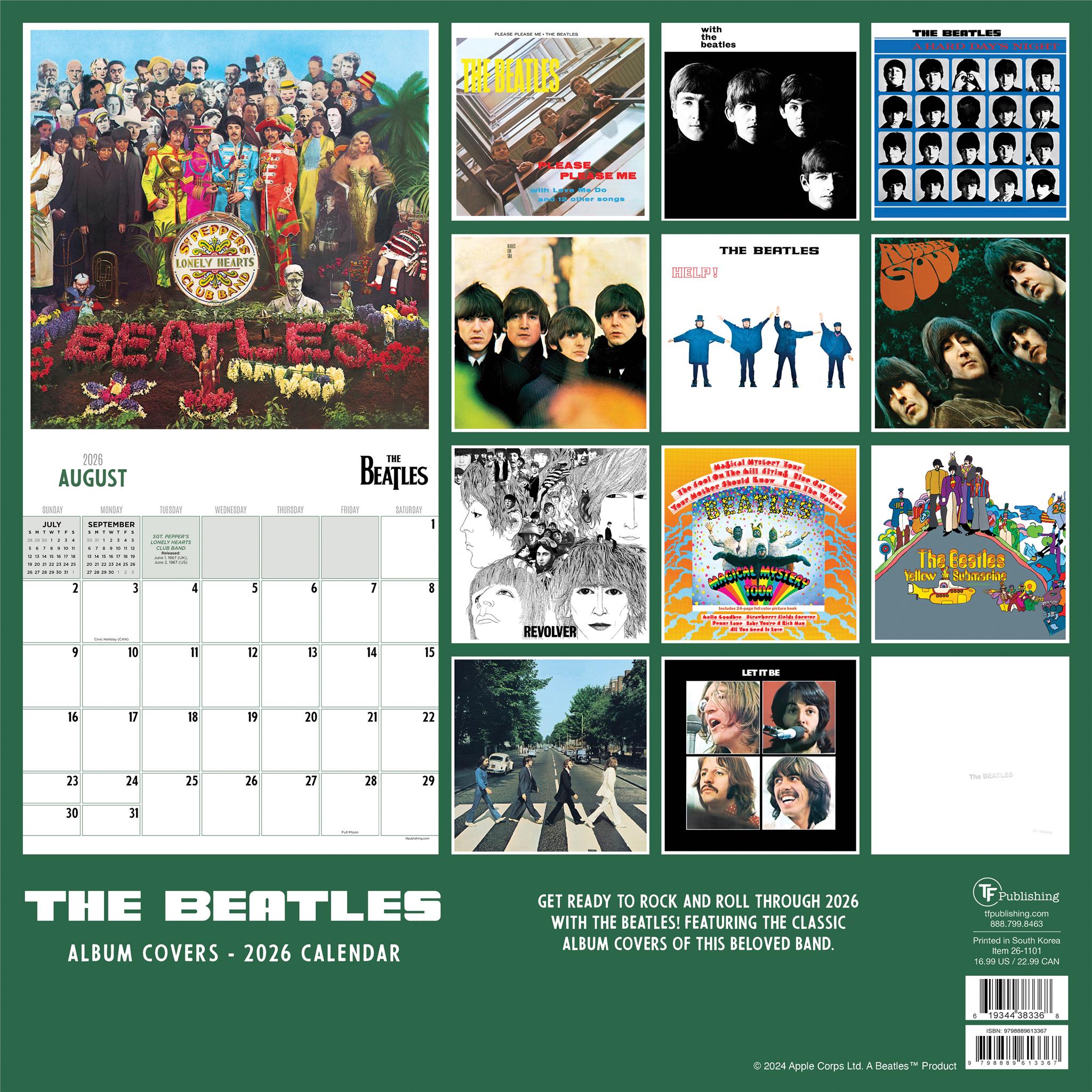 Beatles 2026 Wall Calendar
