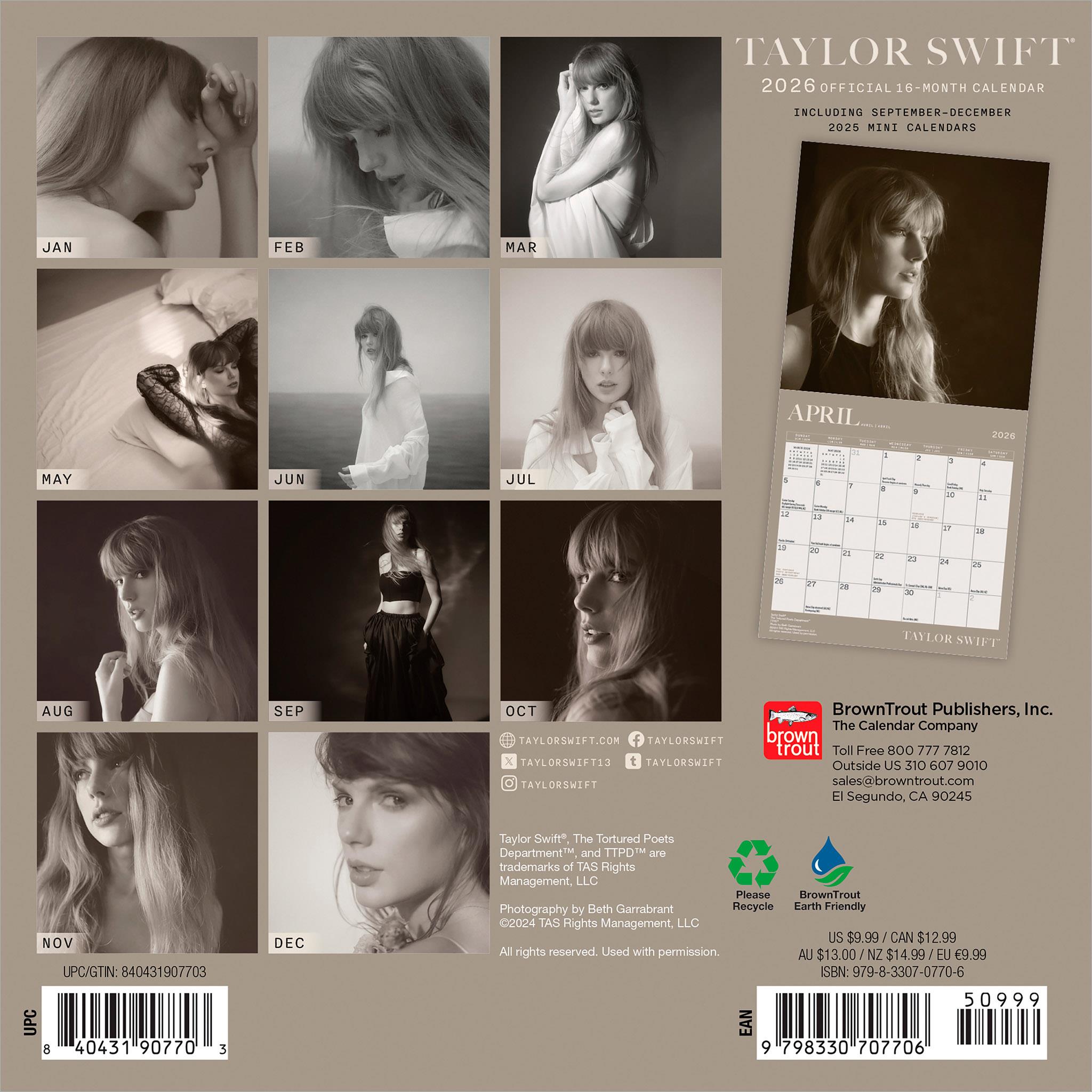 Taylor Swift 2026 Mini Calendar