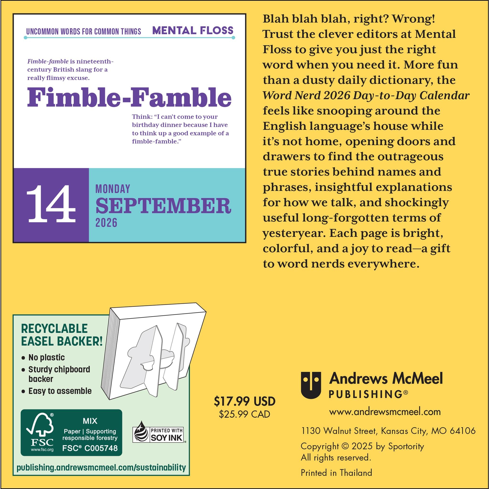 Word Nerd 2026 Box Calendar - Online Only