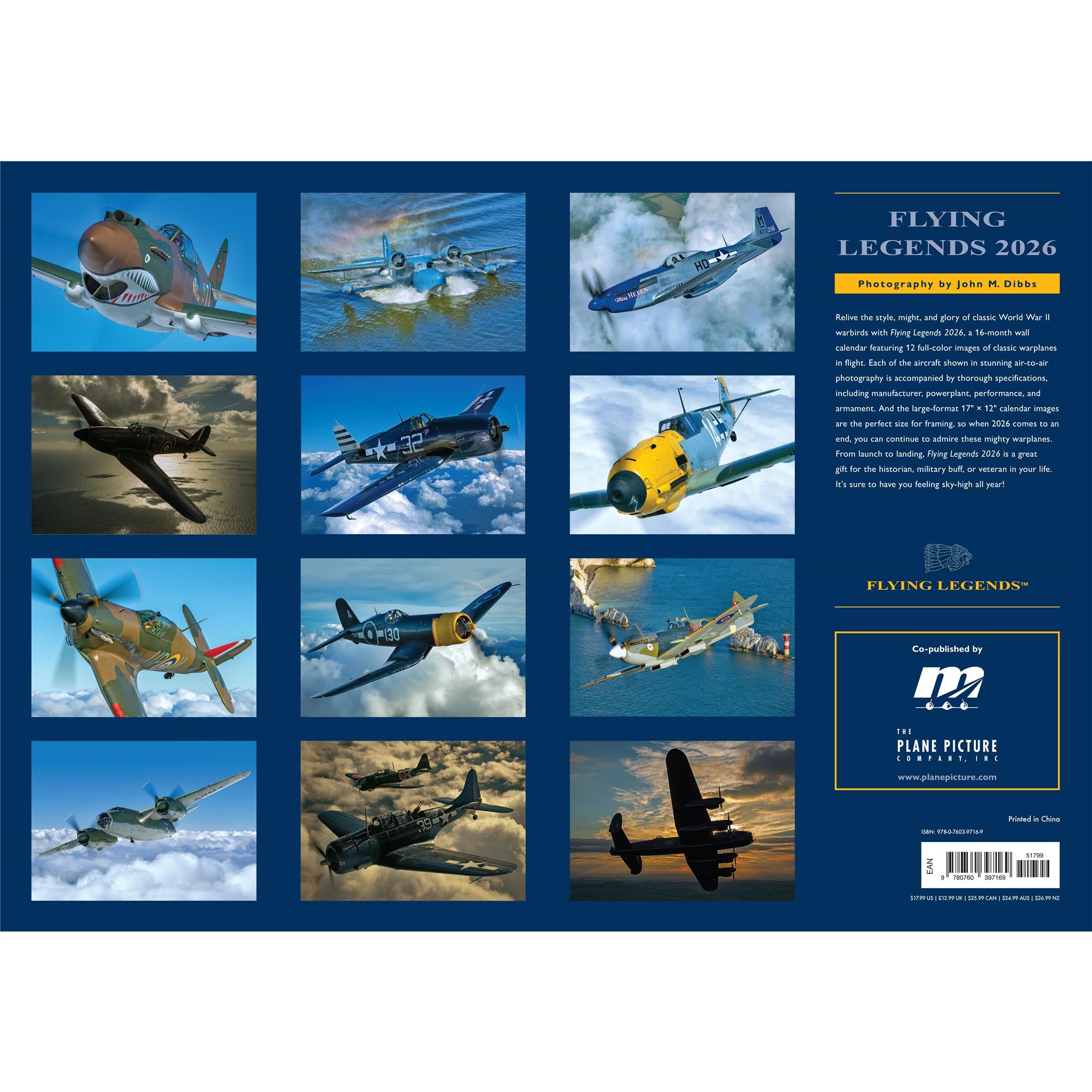 Flying Legends Oversized Wall 2026 Calendar