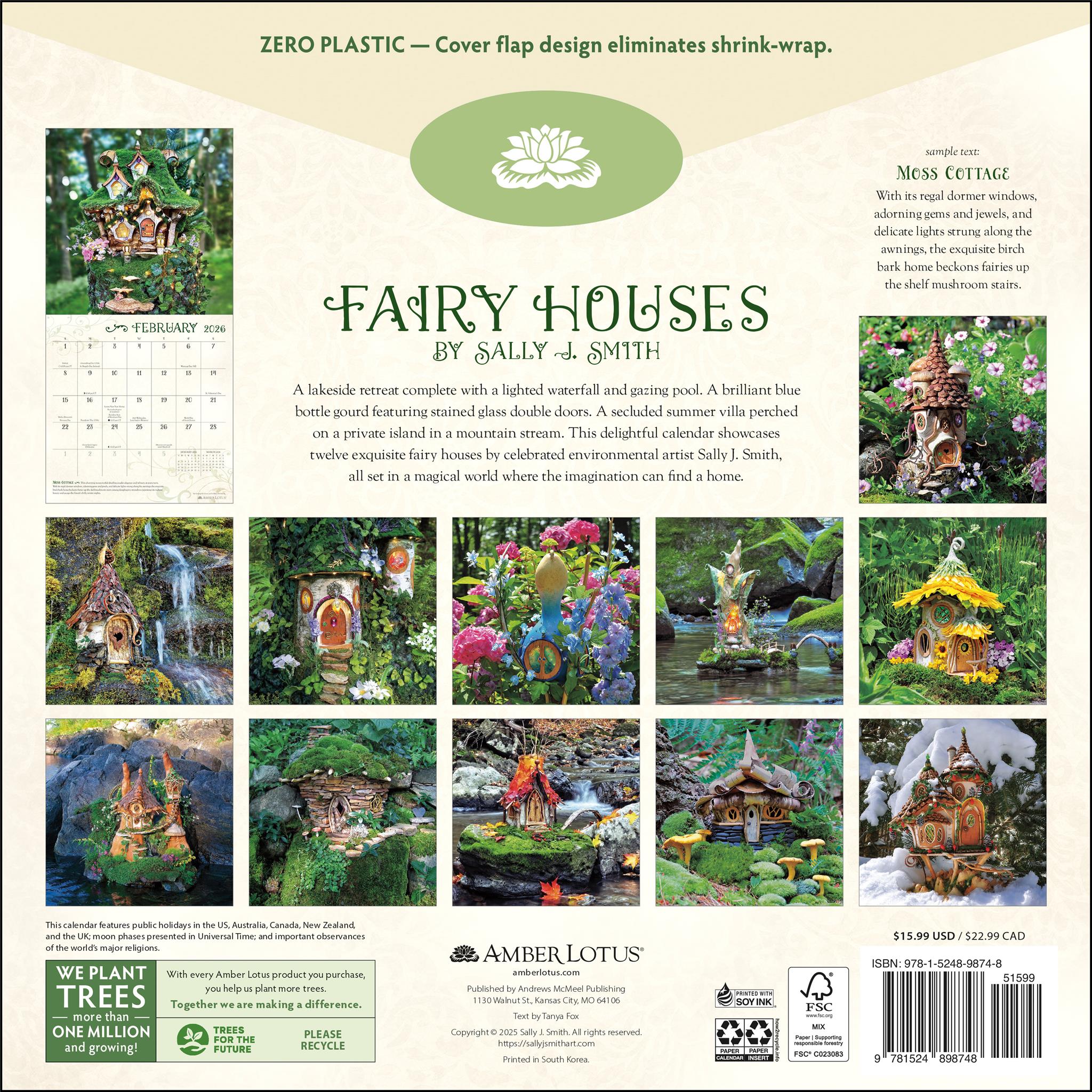 Fairy Houses 2026 Wall Calendar