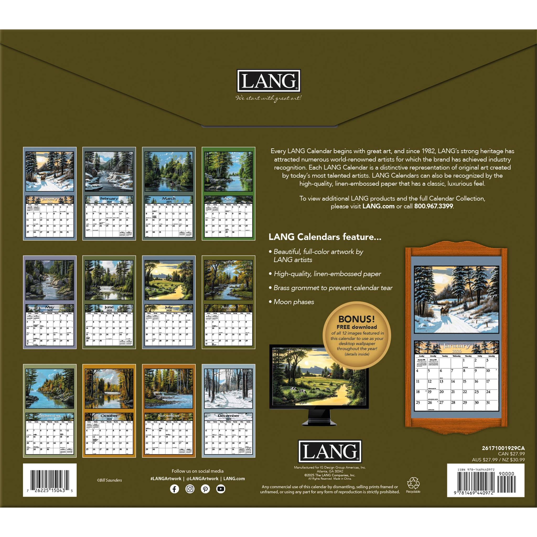 Lure Of The Outdoors 2026 Special Edition Wall Calendar with Print