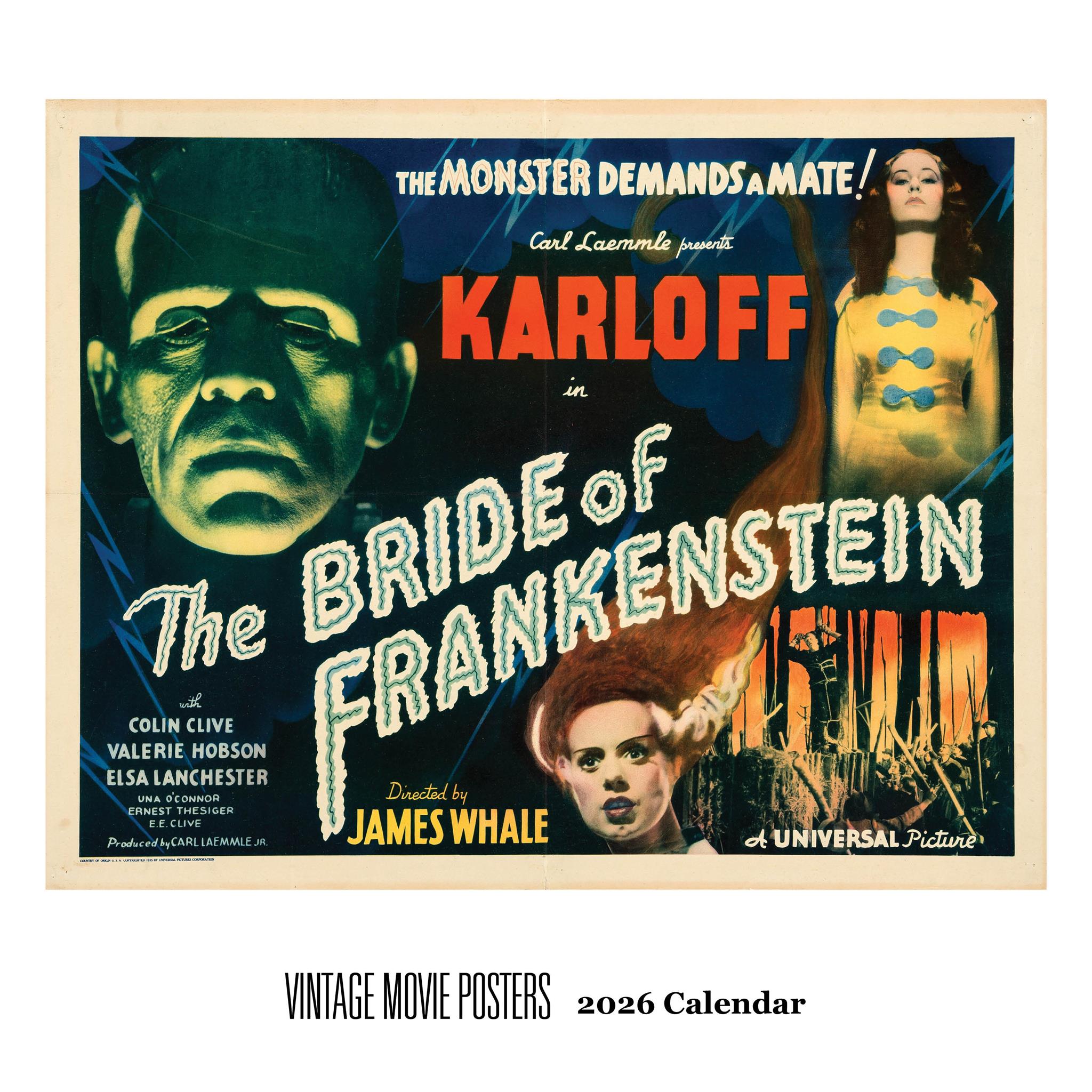 Vintage Movie Posters 2026 Wall Calendar - Online Only