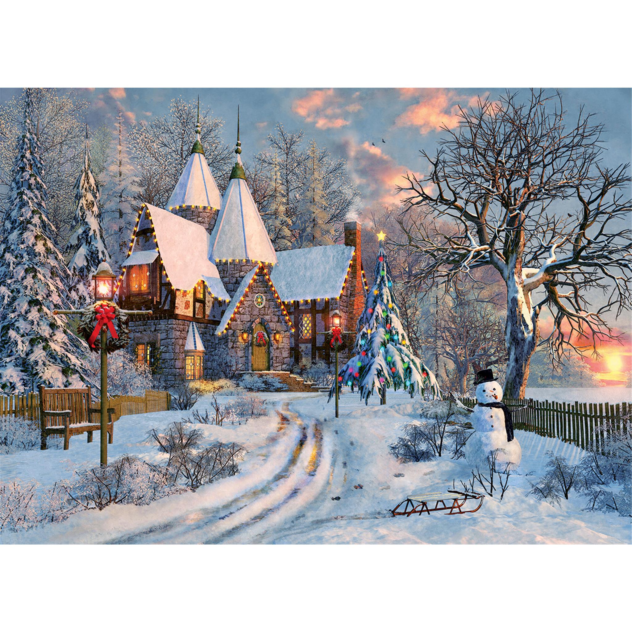 Christmas Cottage Holiday Puzzle Exclusive 1000 Piece Puzzle