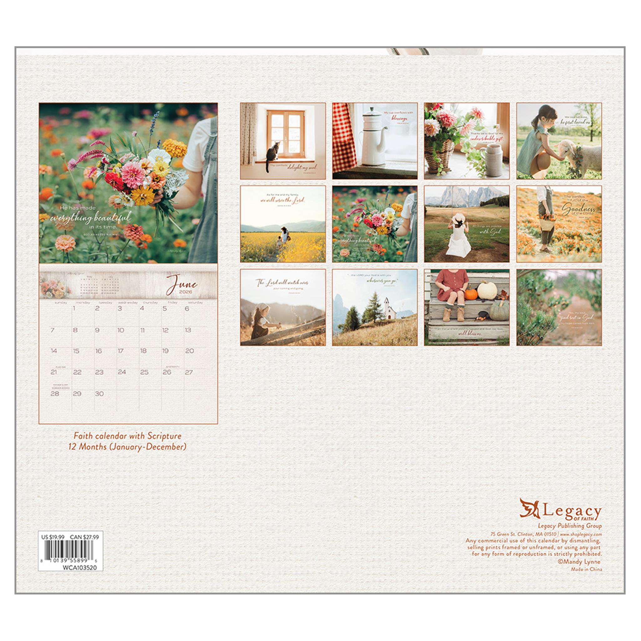 Living In The Light 2026 Deluxe Wall Calendar - Online Only