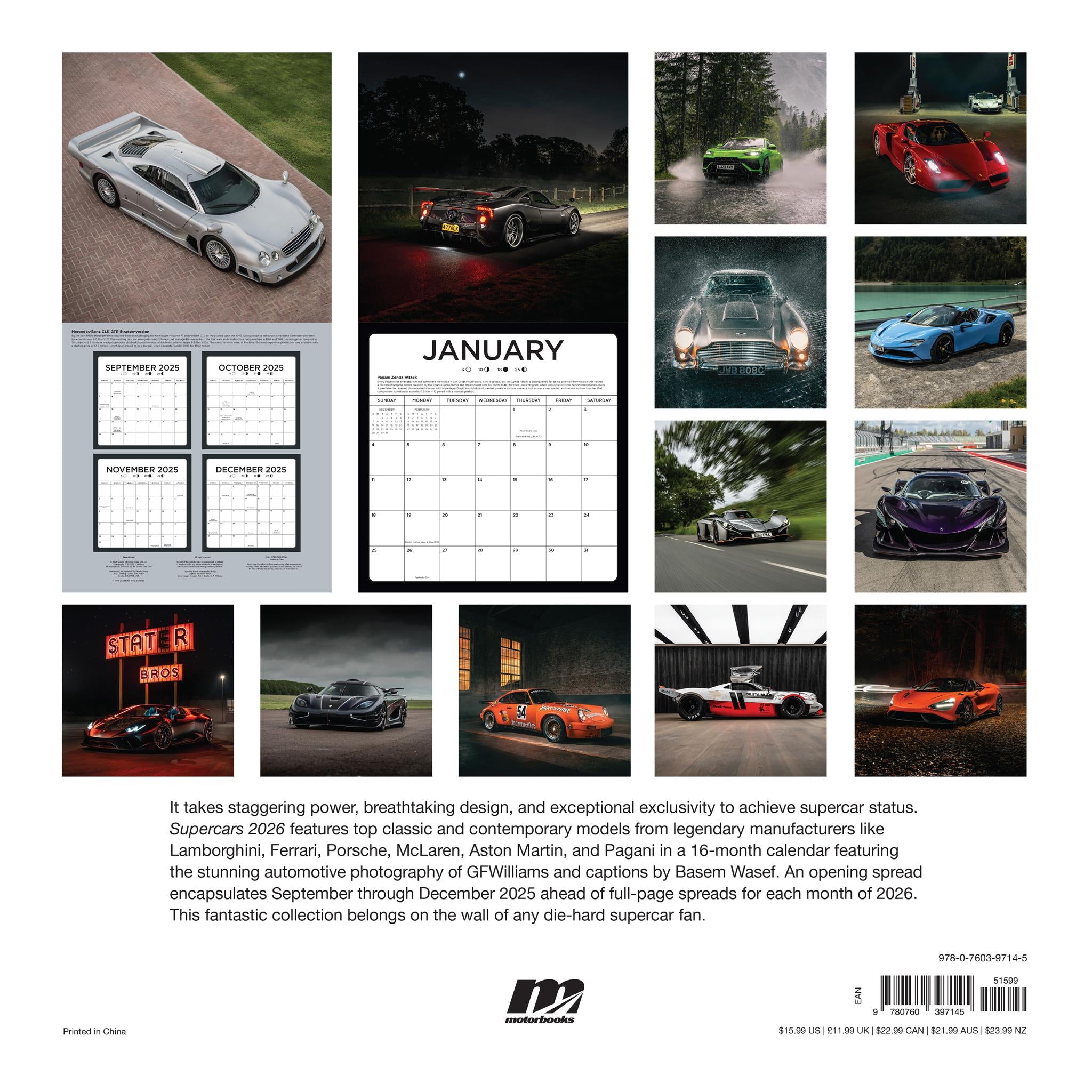 Supercars Wall 2026 Calendar