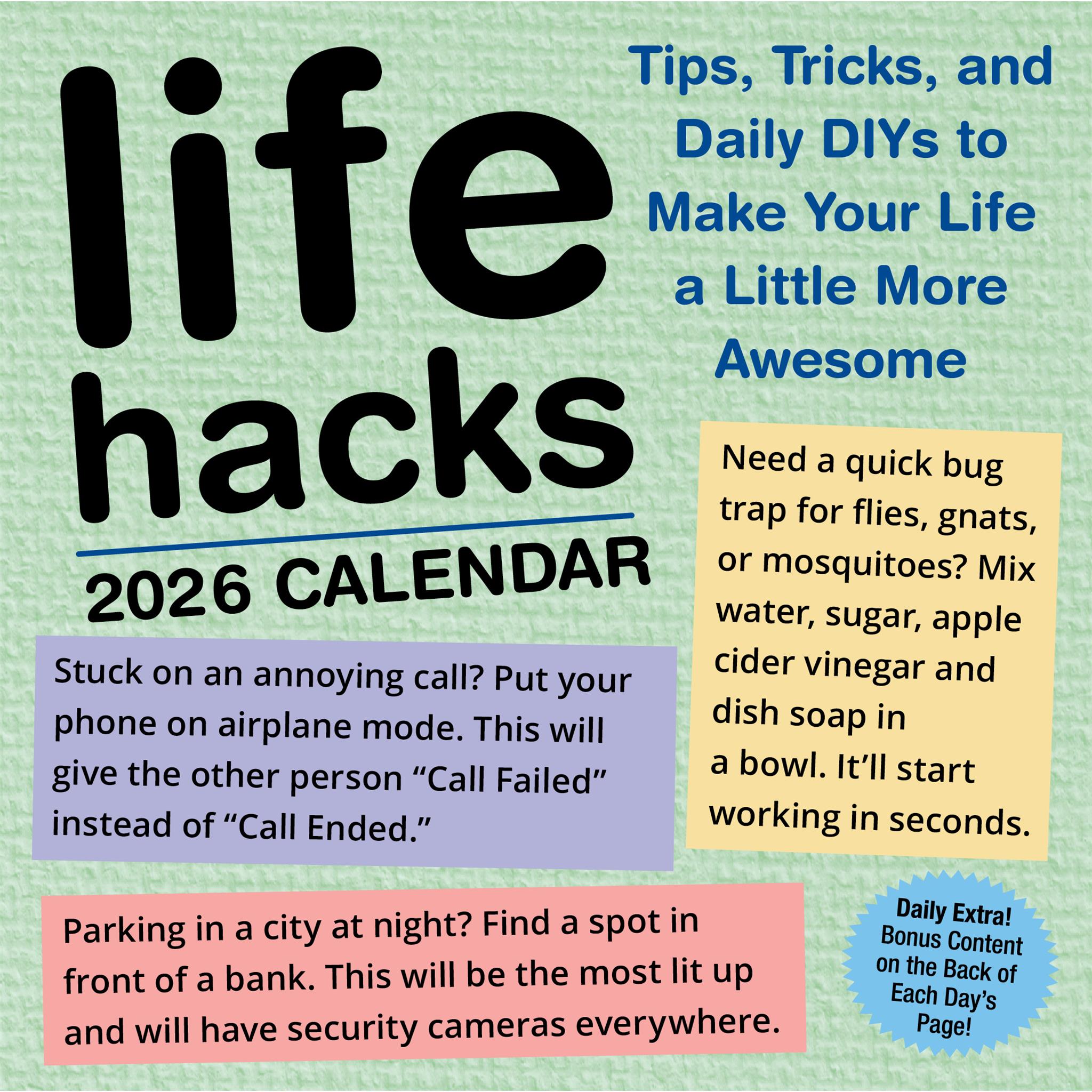 Life Hacks 2026 Box Calendar