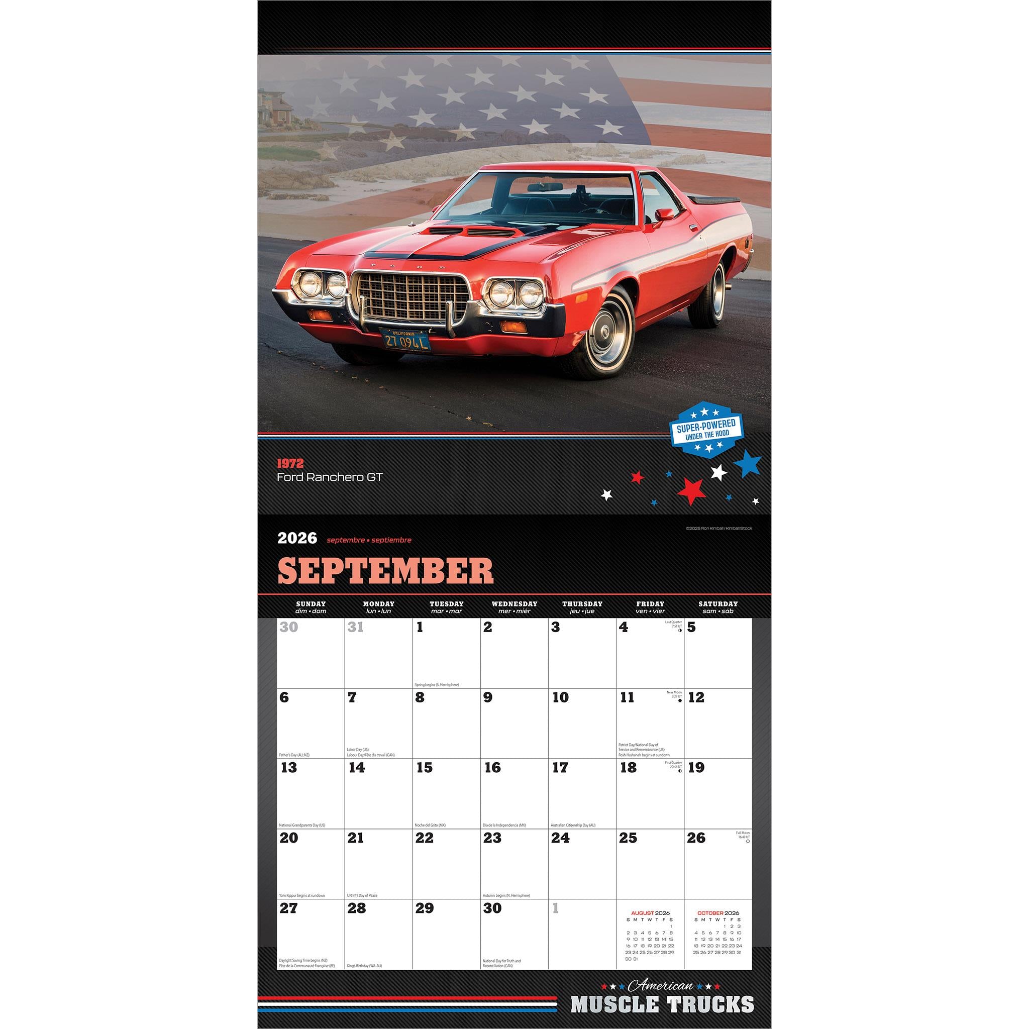 American Muscle Trucks 2026 Wall Calendar - Online Only