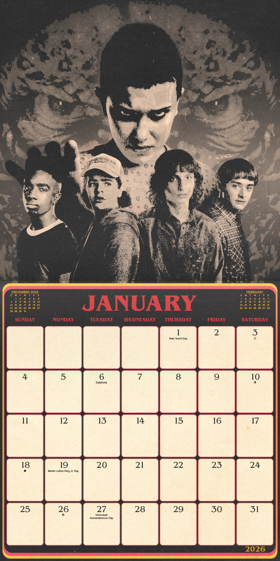 Stranger Things 2026 Mini Calendar