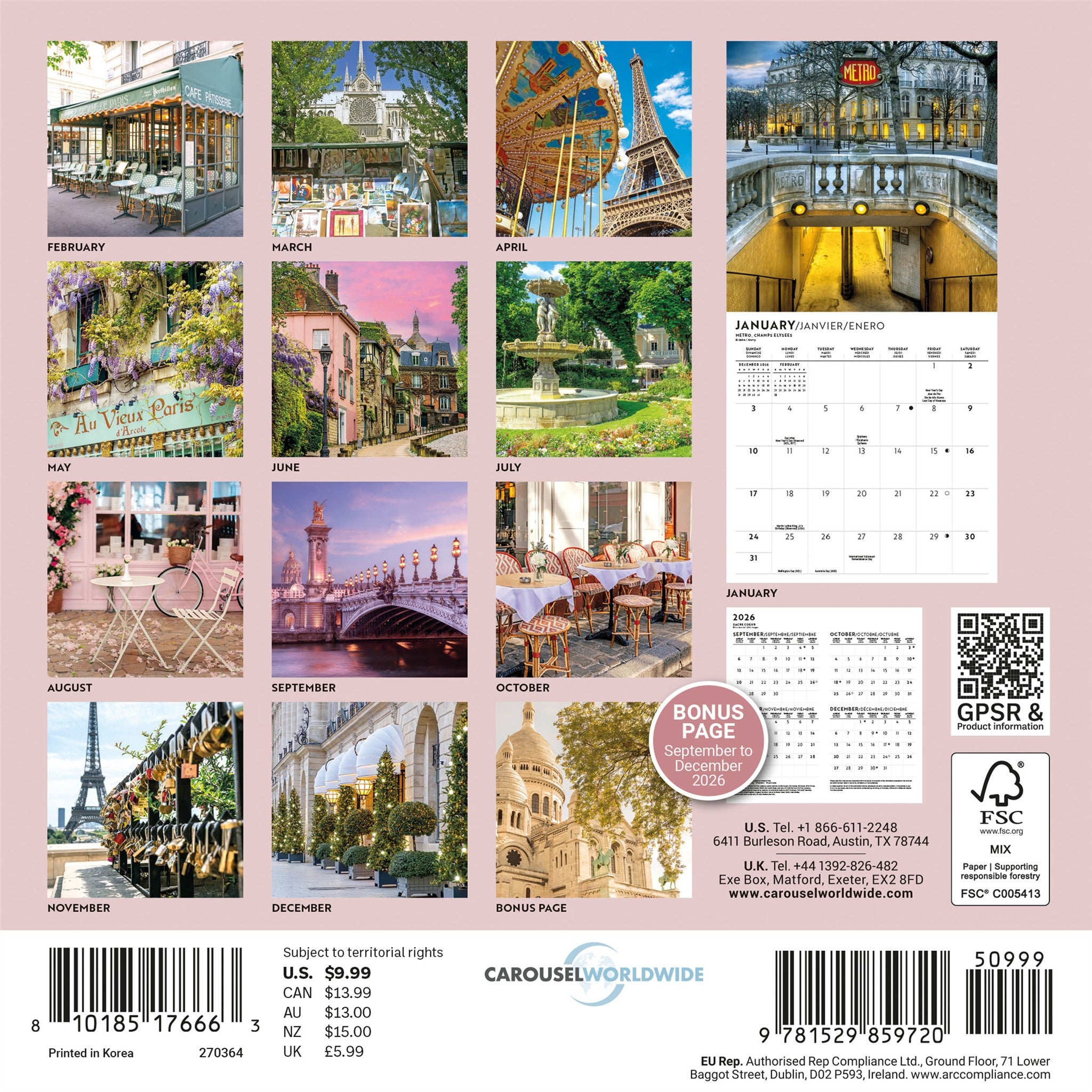 Parisian Lifestyle 2027 Mini Calendar