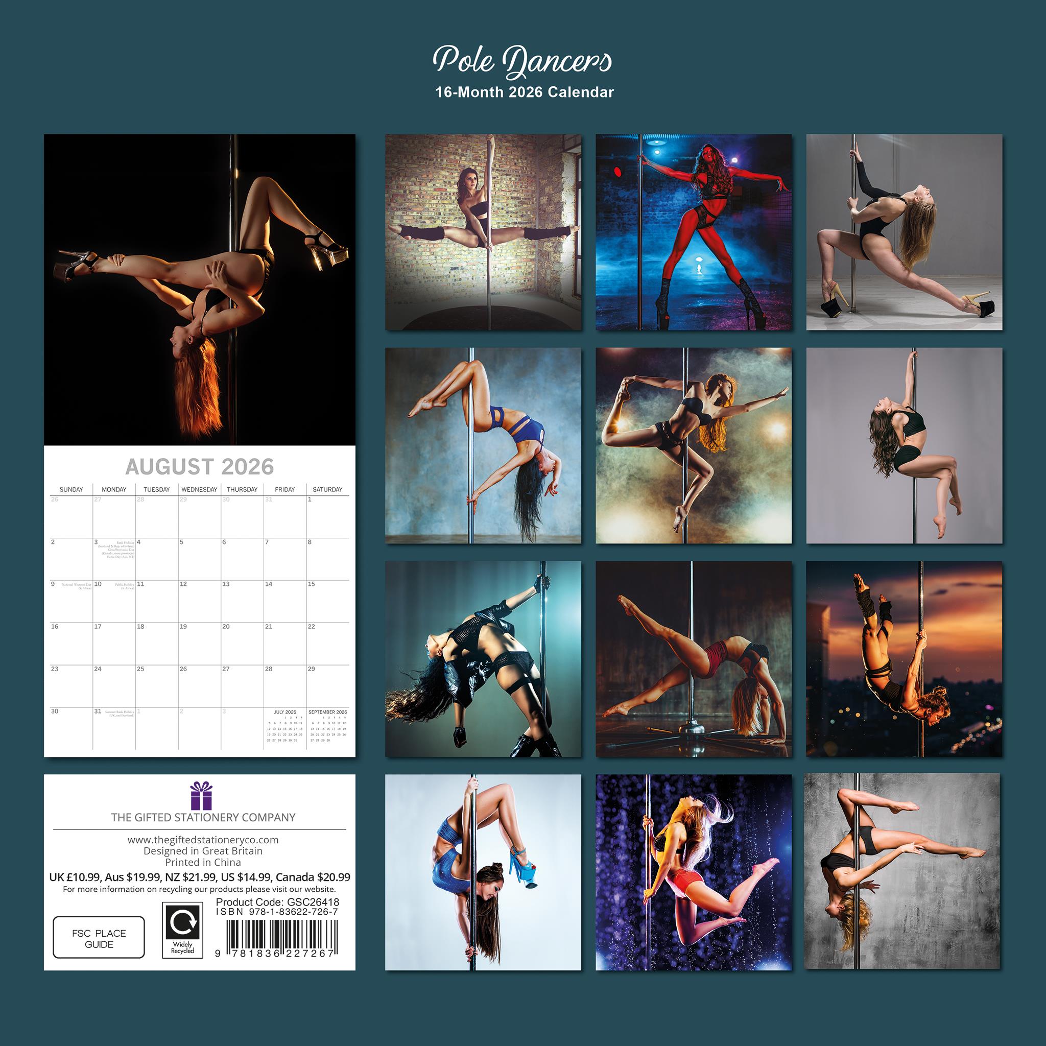 Pole Dancers 2026 Wall Calendar - Calendar Club Canada