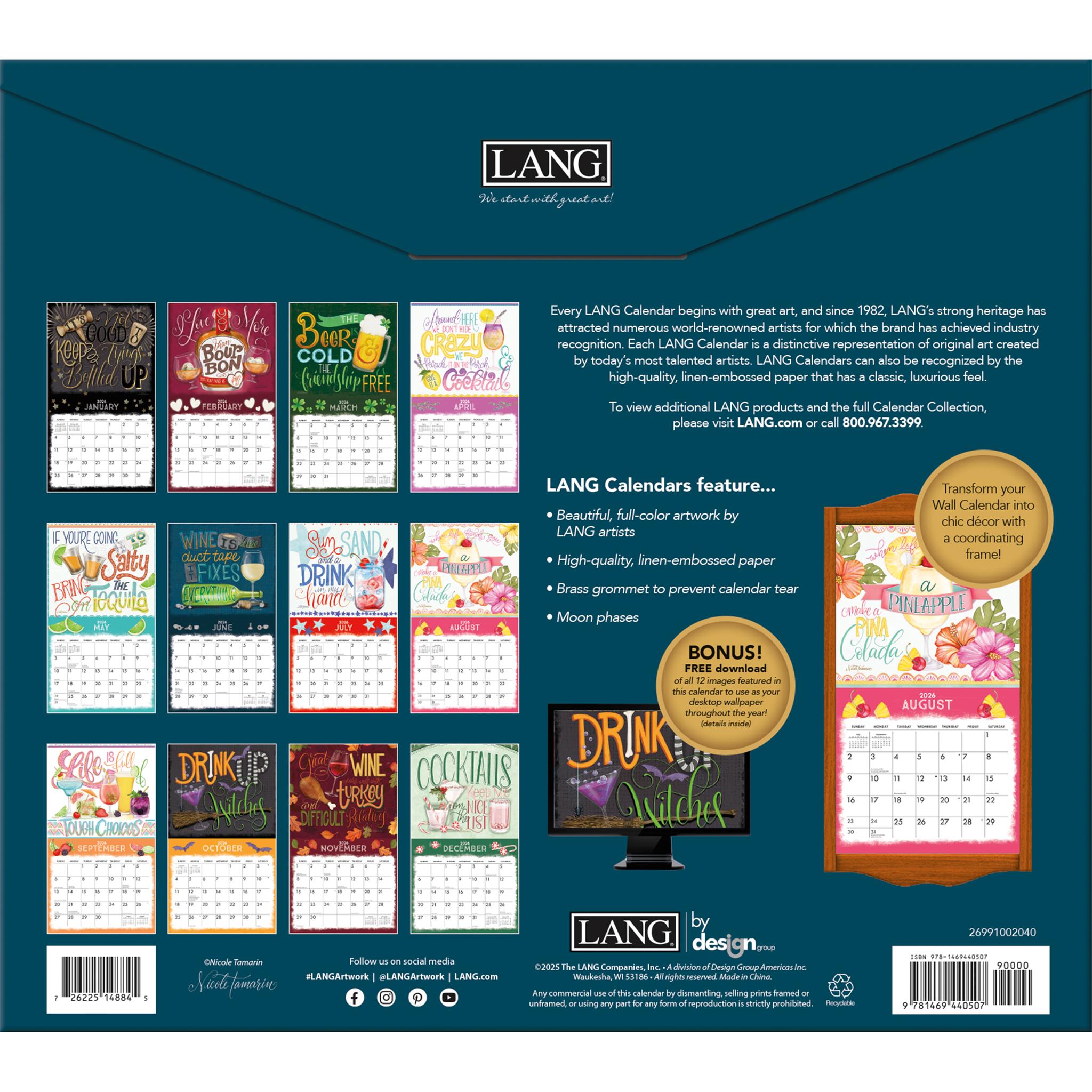 Happy Hour 2026 Deluxe Wall Calendar