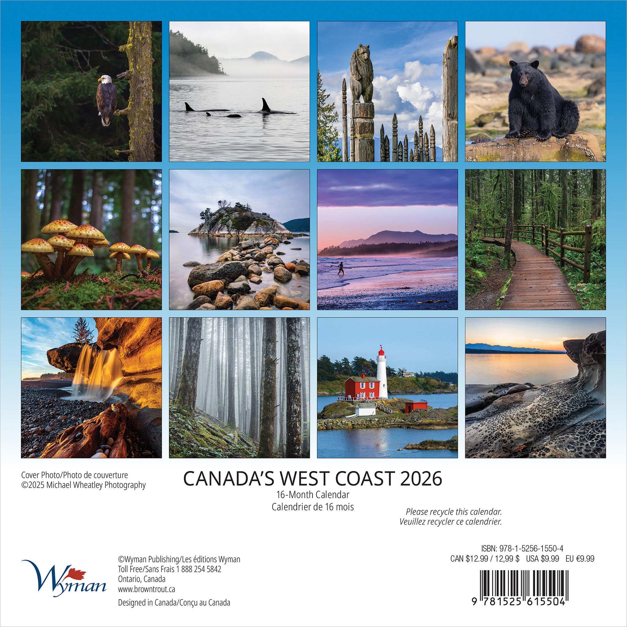 Canadas West Coast 2026 Mini Calendar - Online Only