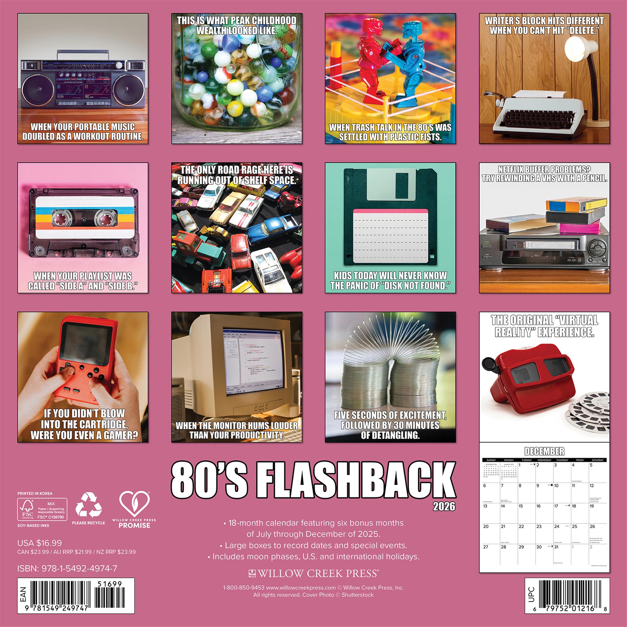 80S Flashback 2026 Wall Calendar - Online Only