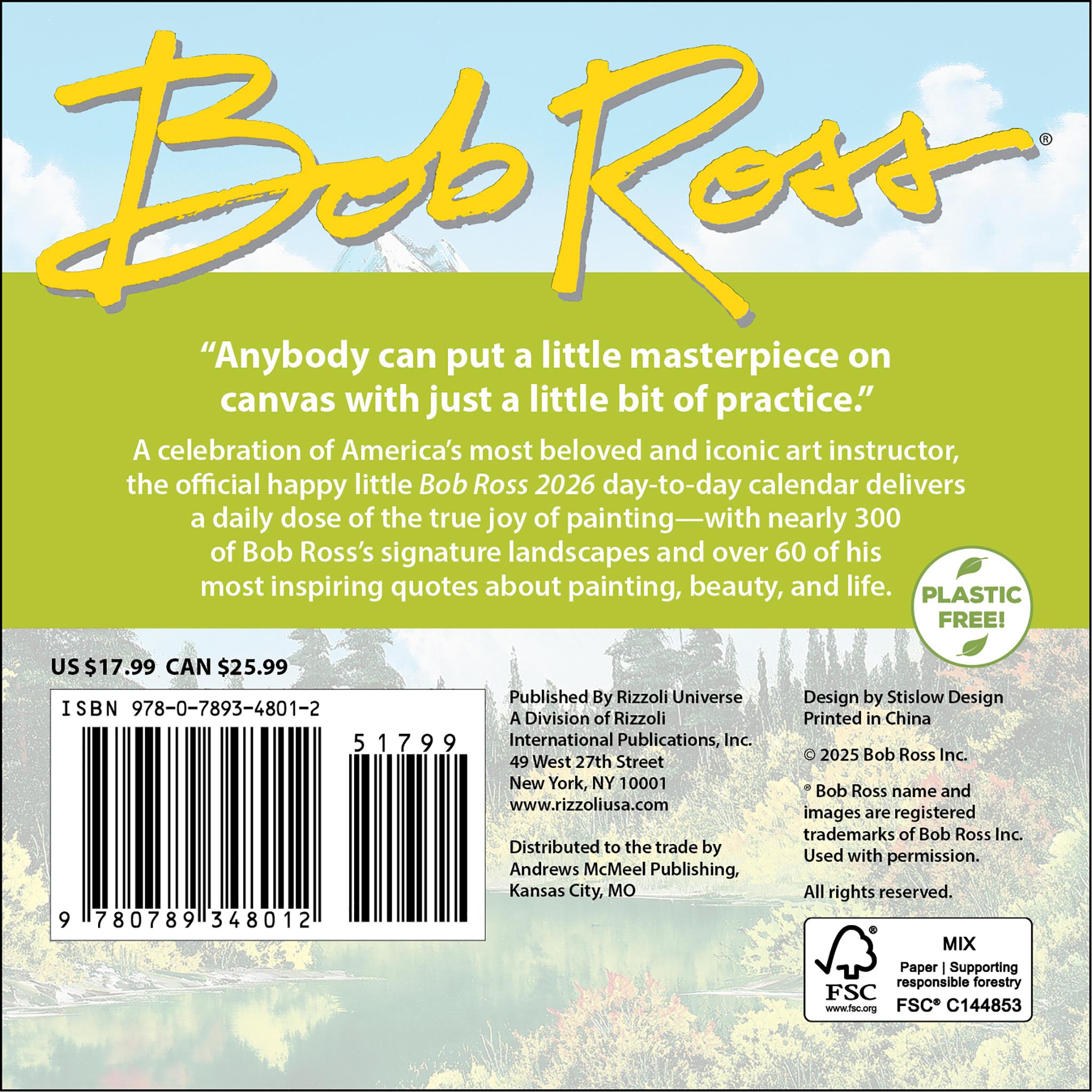 Bob Ross 2026 Box Calendar