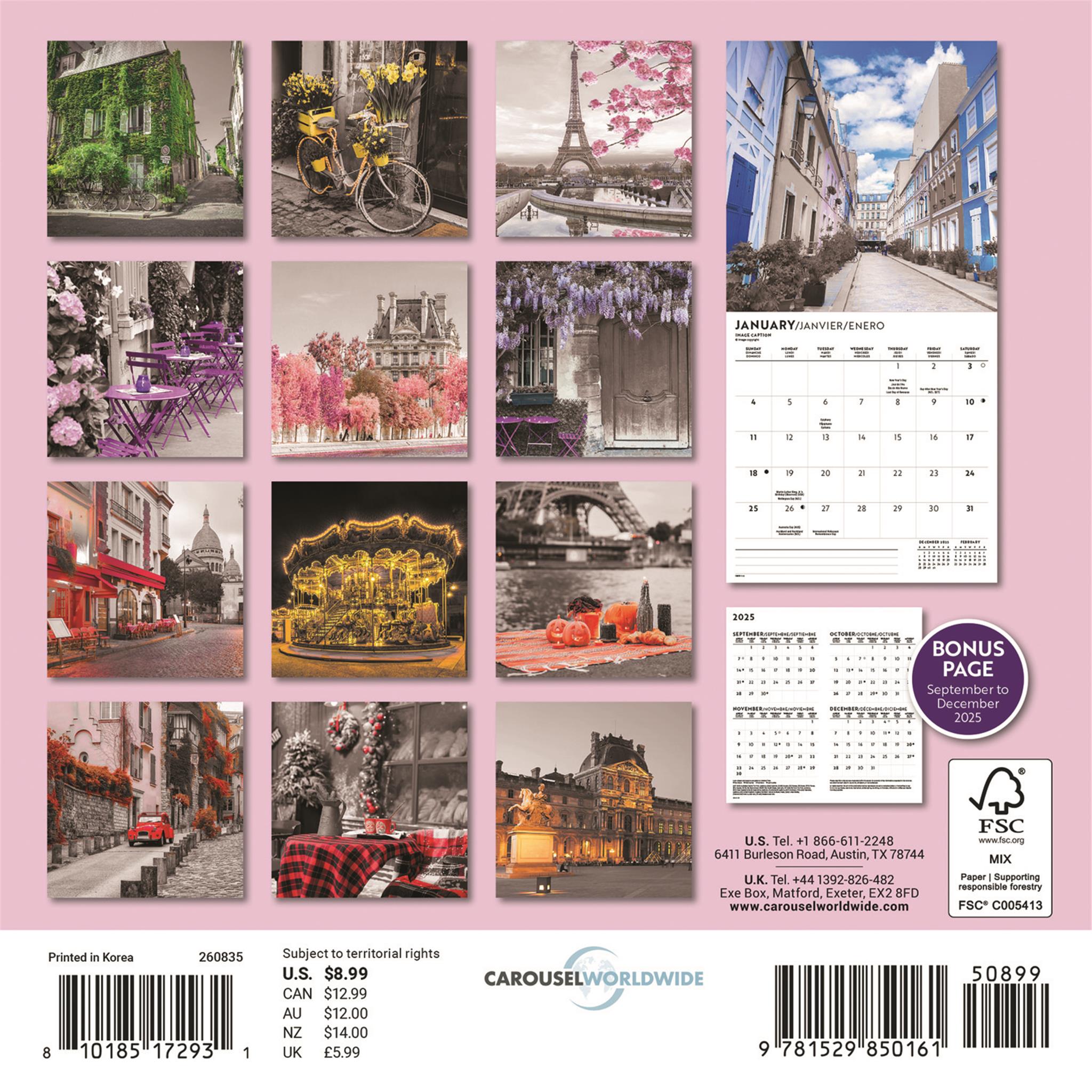 Paris Lux 2026 Mini Calendar